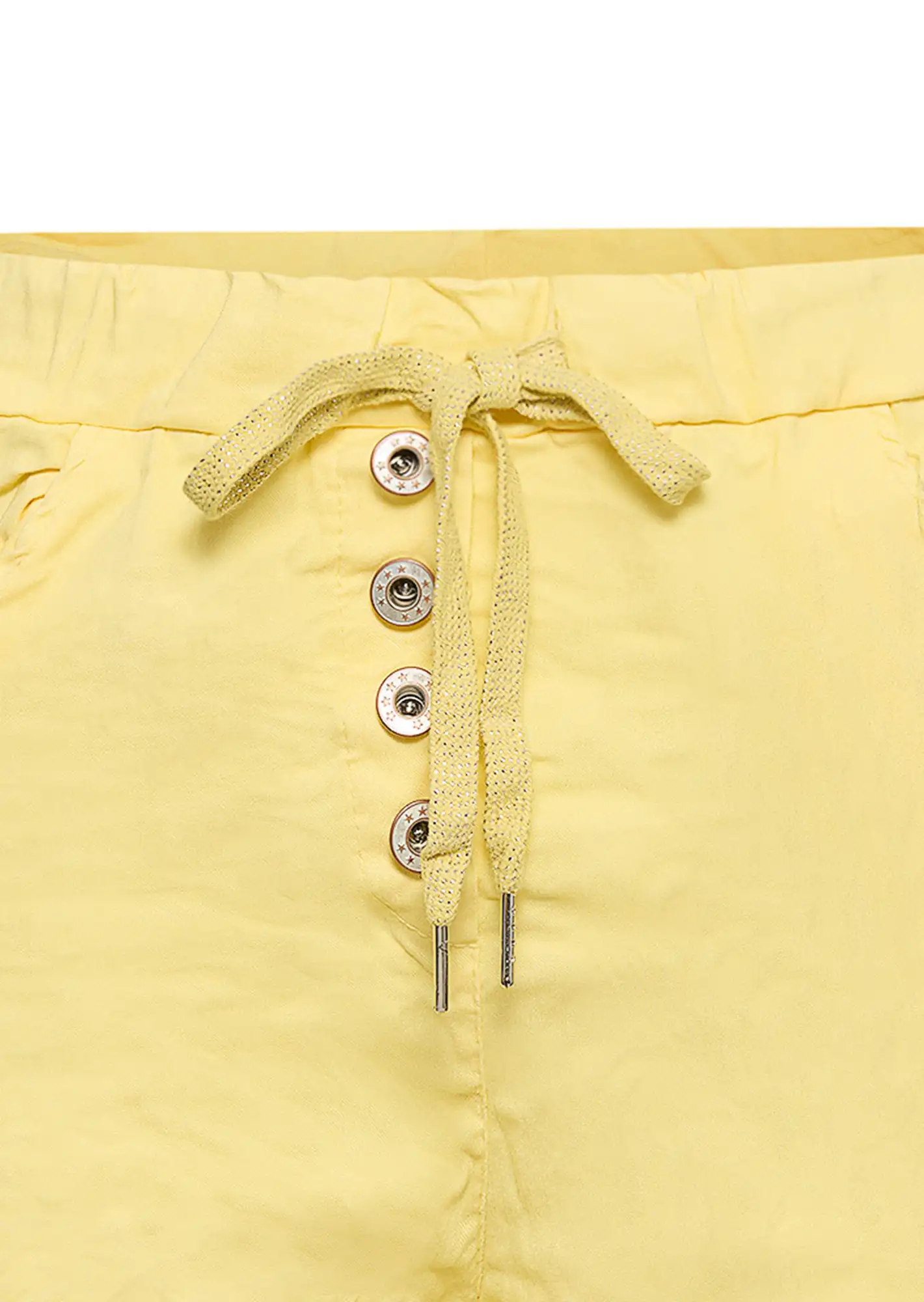 Joggpants mit Knopfleiste, butter yellow