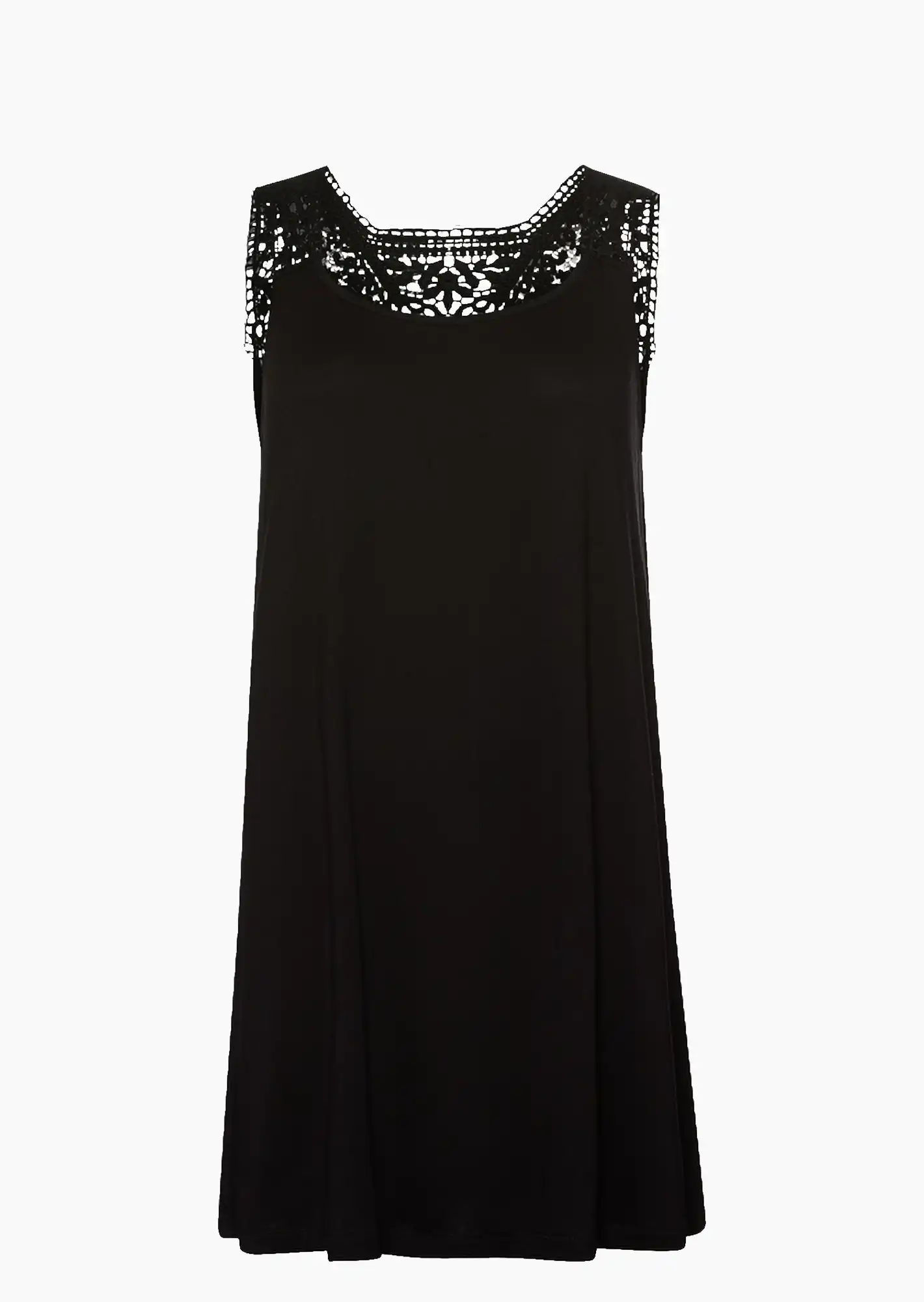 Top mit Spitze, schwarz