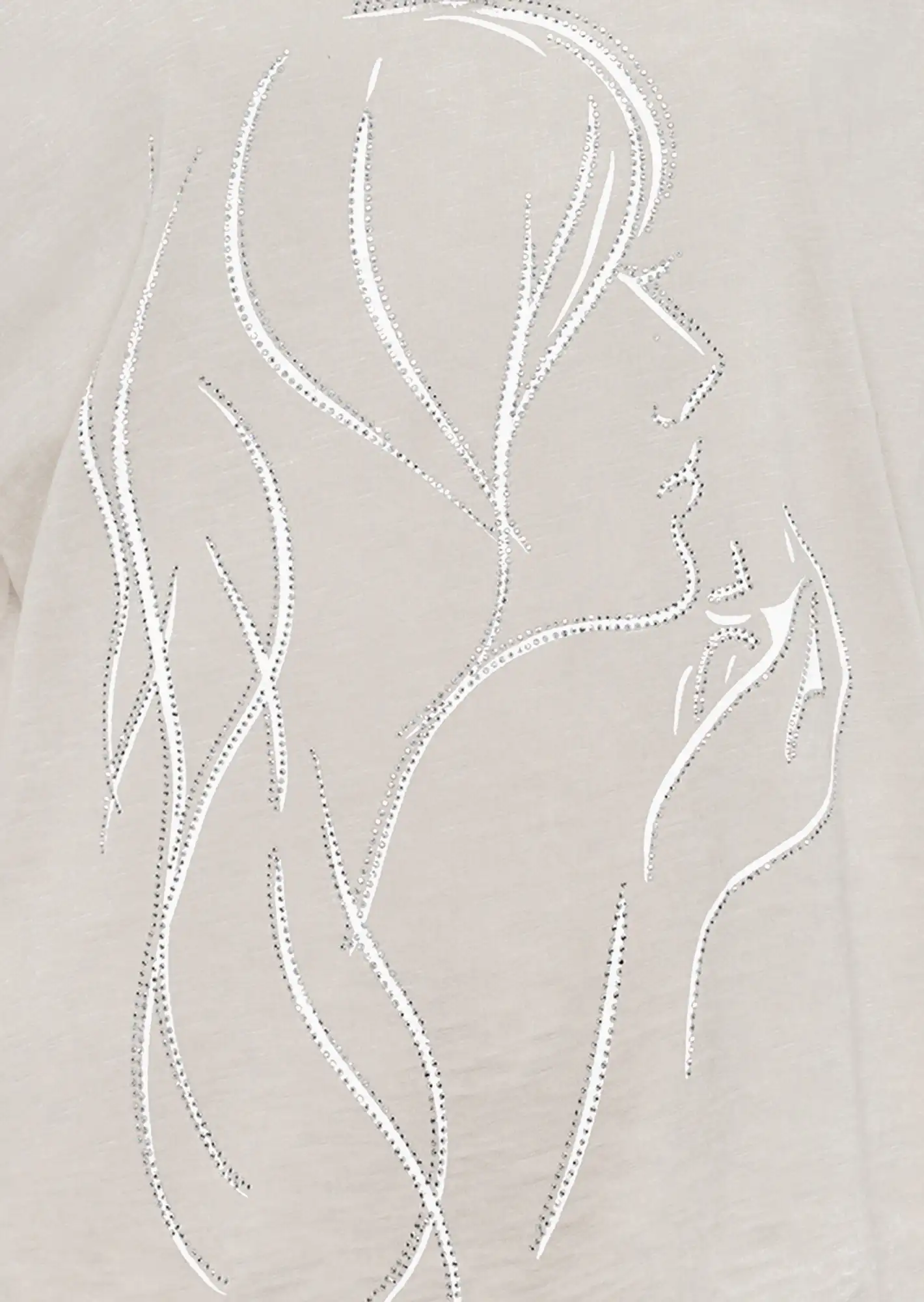 Shirt mit Ziersteinen, crema