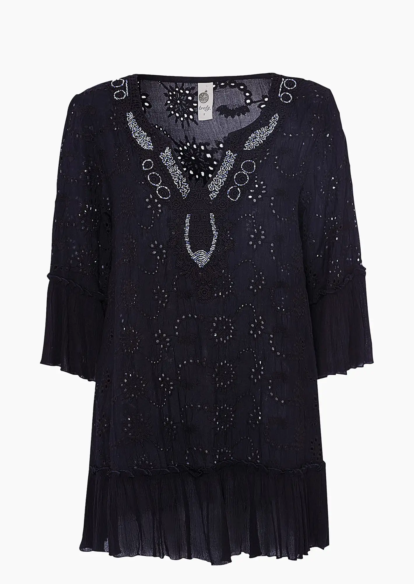 Tunika mit Lochspitze, navy