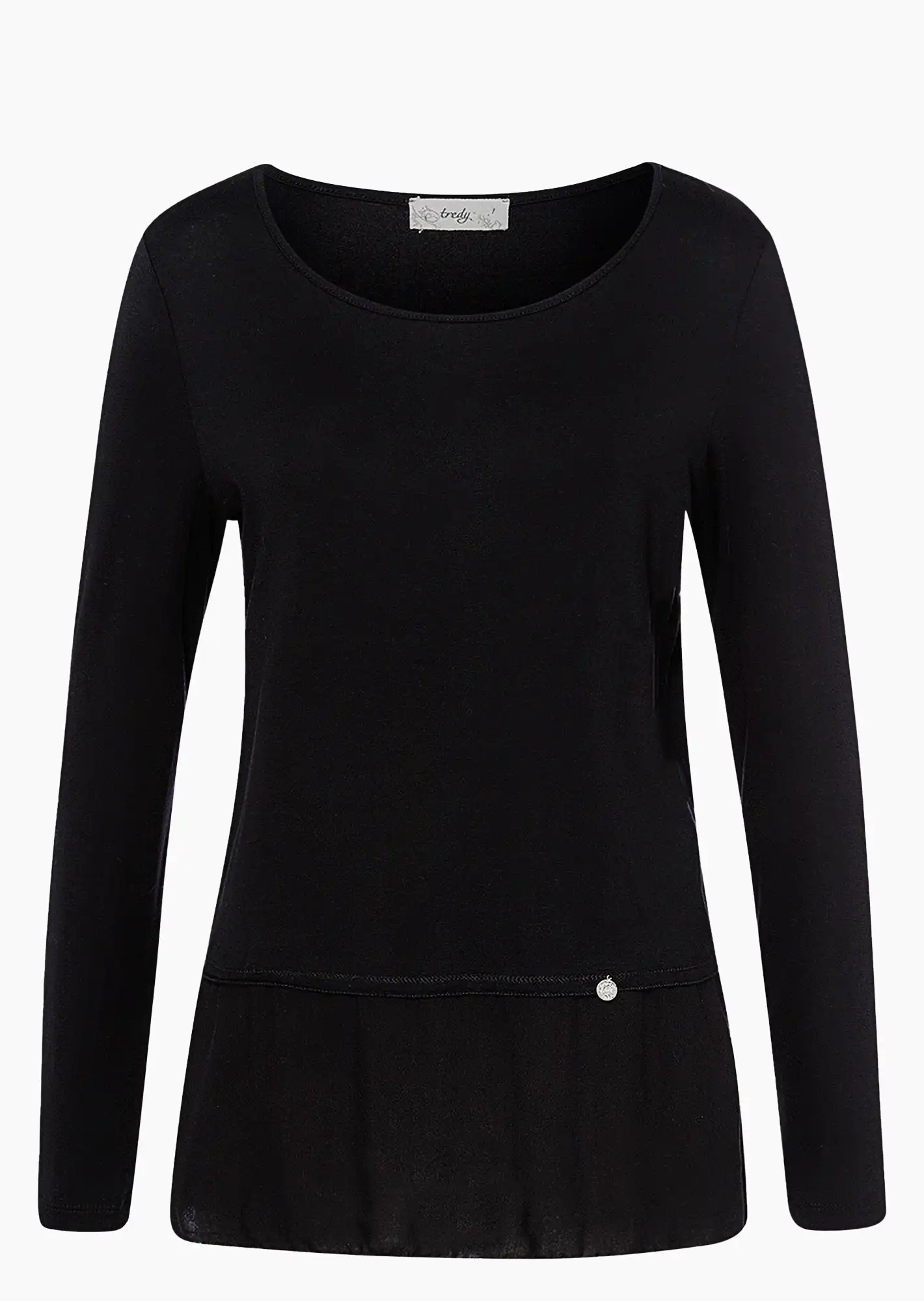 Basic Langarmshirt KATI, schwarz