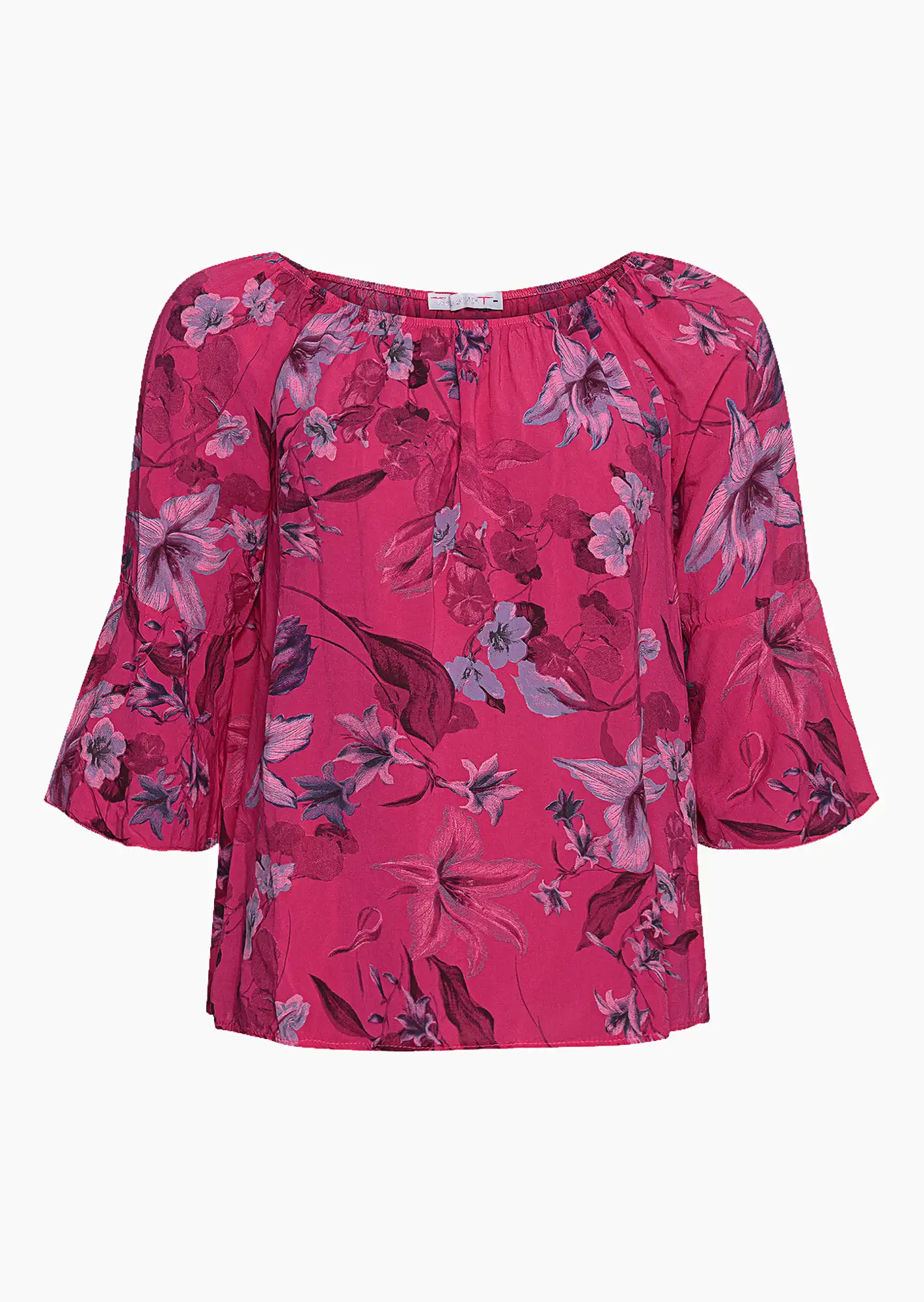 Bluse mit Blumen, very berry