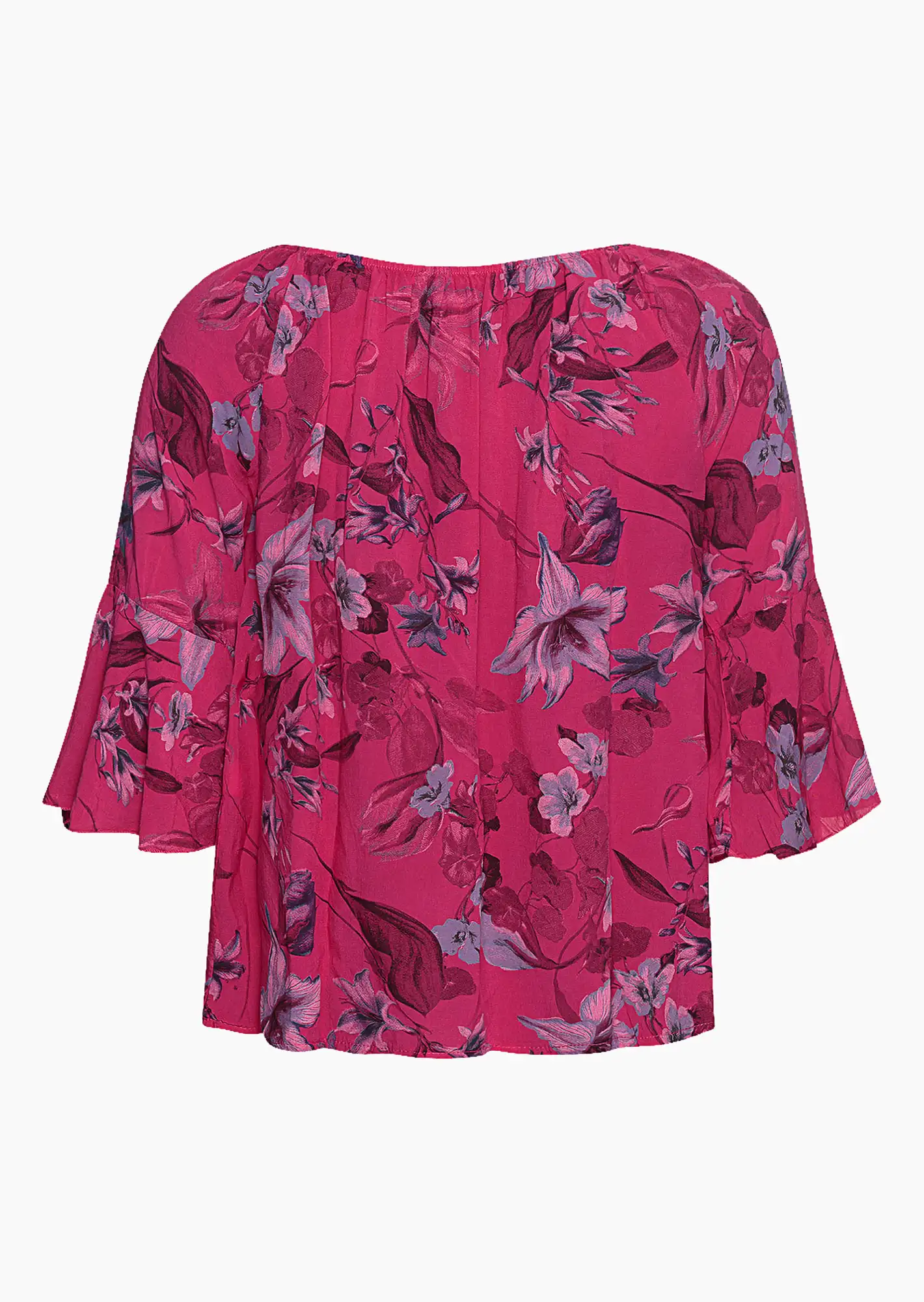 Bluse mit Blumen, very berry