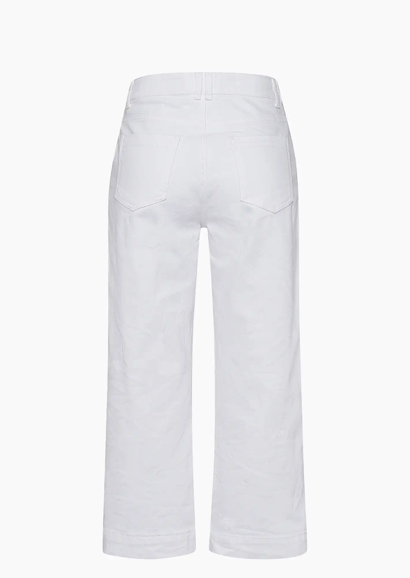 Wide Leg Jeans mit Ziersteinen, weiß