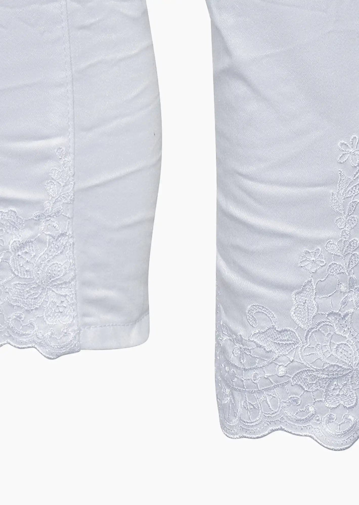 Jeggings mit Stickerei, weiß