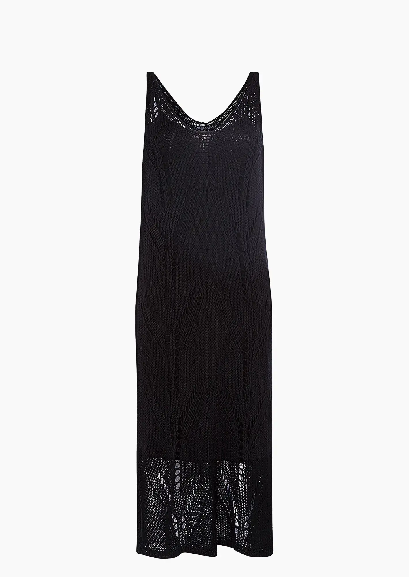 2 in 1 Häkelkleid, schwarz