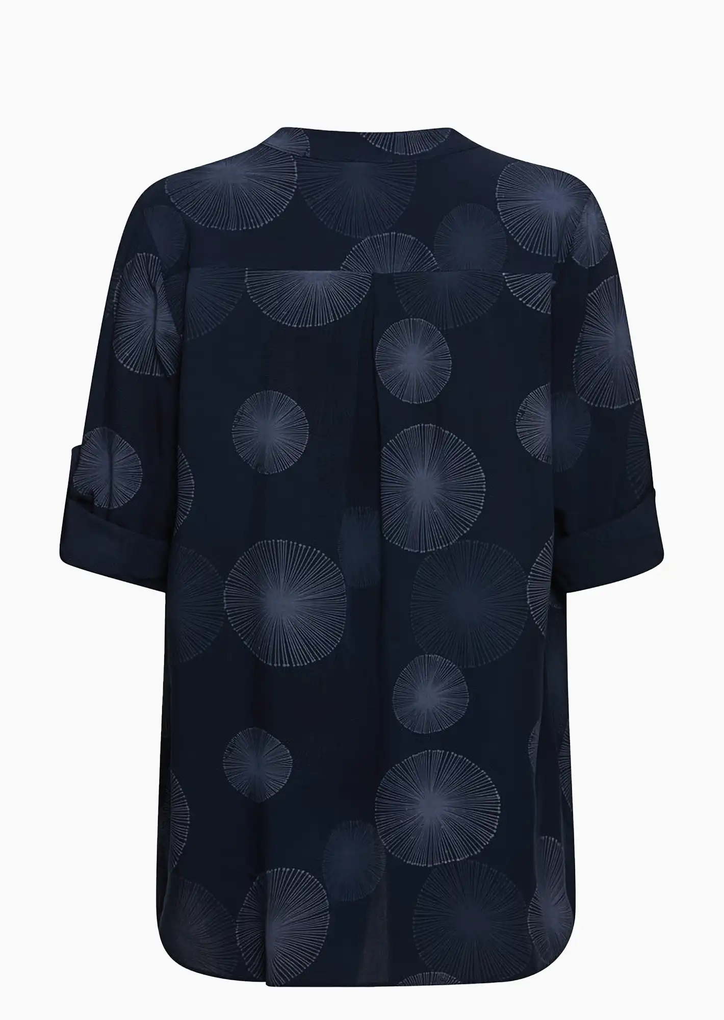 Bluse im Alloverprint, navy