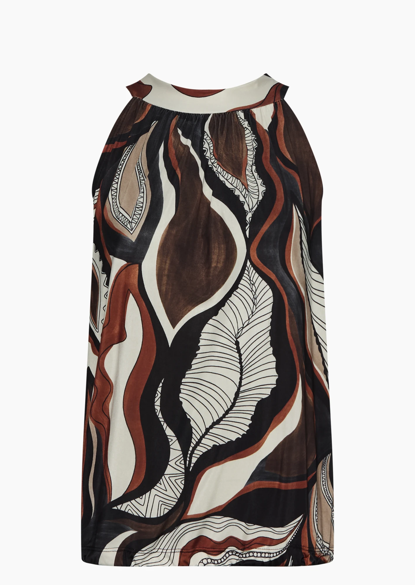Neckholdertop gemustert, mocca
