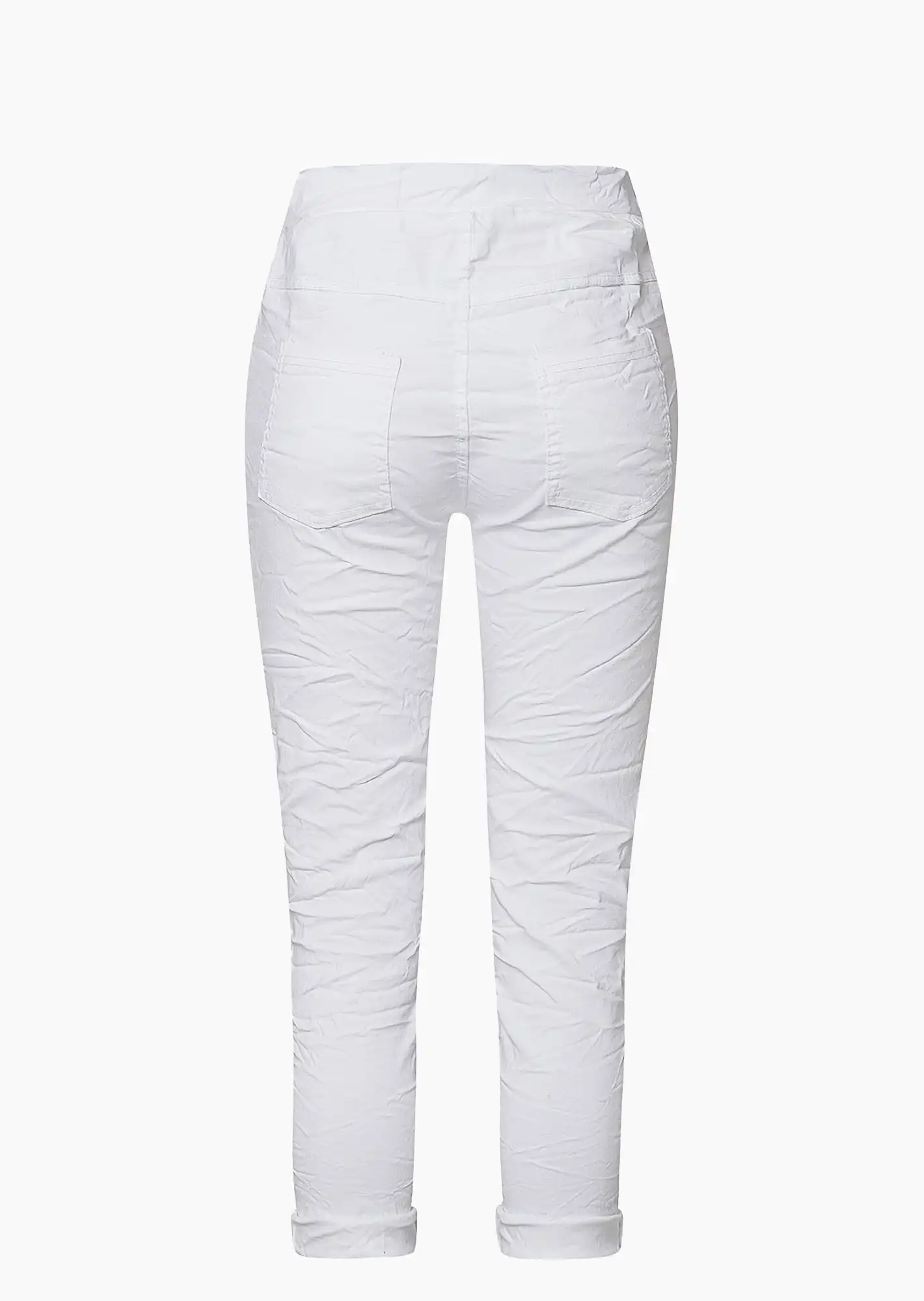 Joggpants mit Häkelpatches, weiß