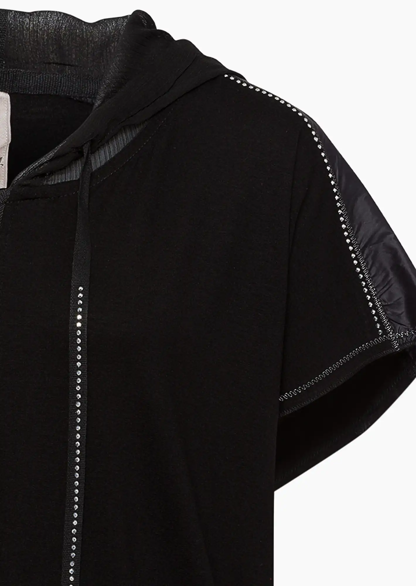 Shirtjacke mit Ziersteinen, schwarz