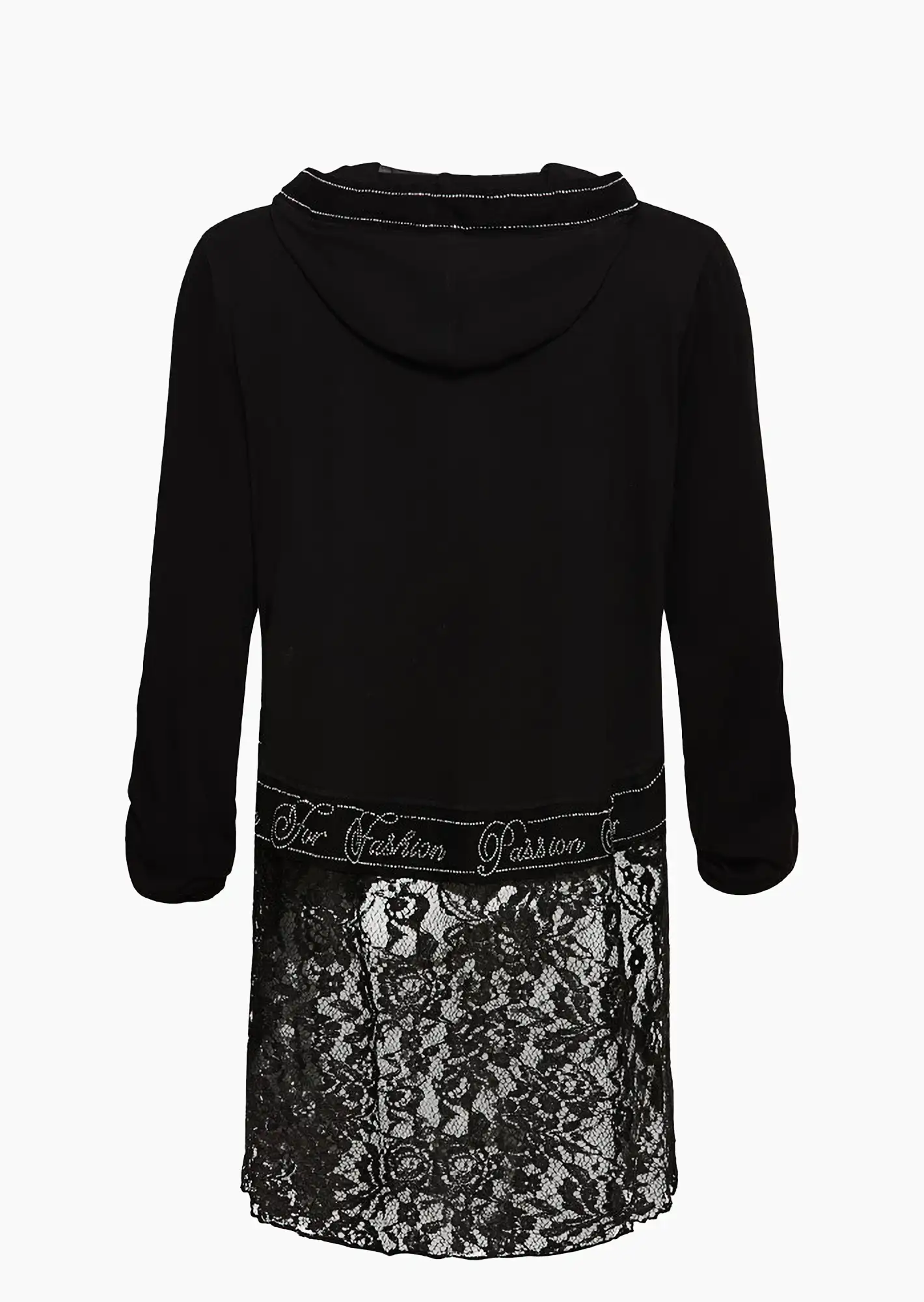 Mantel mit Spitze, schwarz
