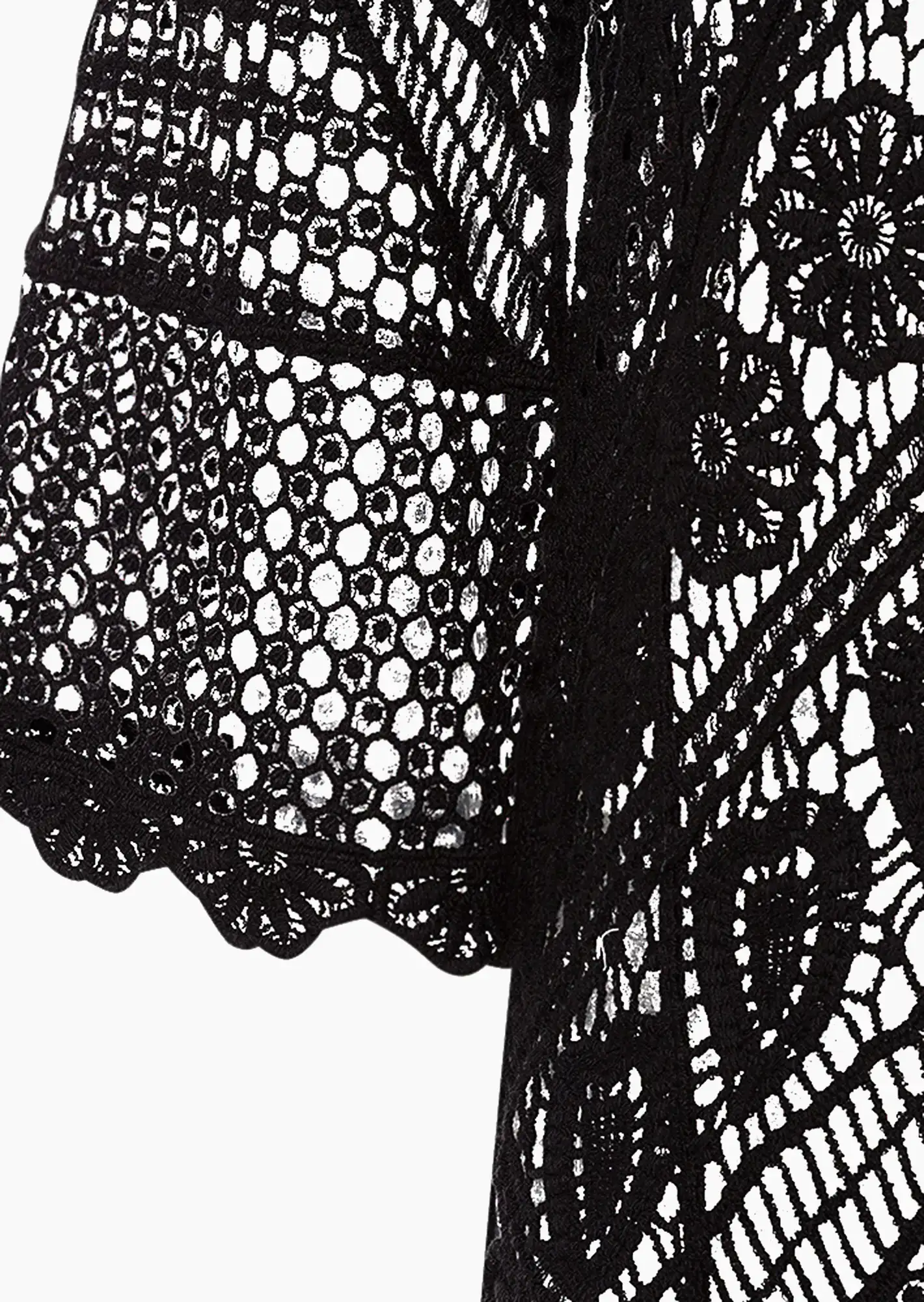 Pullover in Häkel-Optik, schwarz