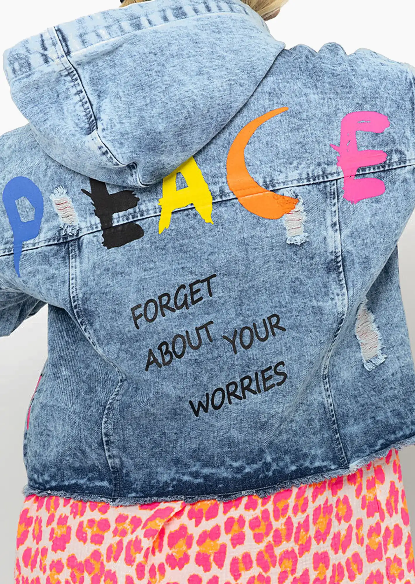 Jeansjacke 'PEACE', blue denim