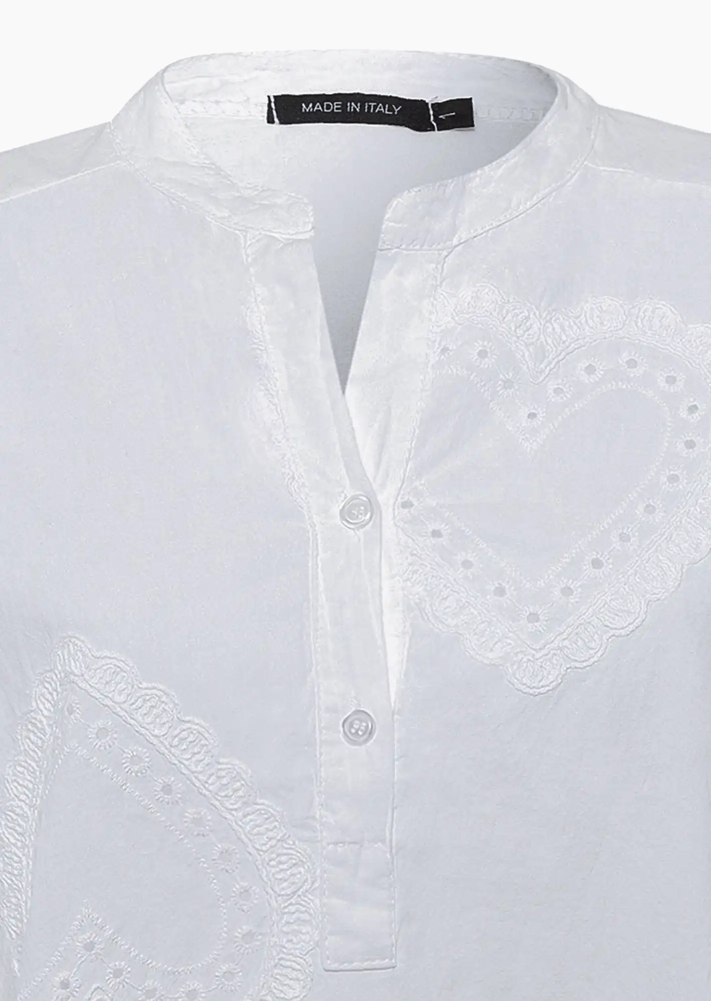 Bluse mit Stickerei, weiß