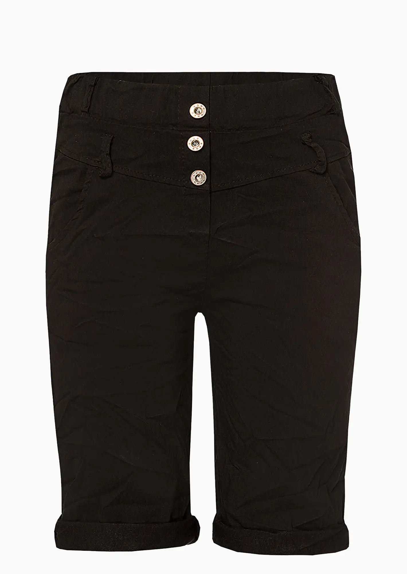 Shorts mit Knöpfen, schwarz