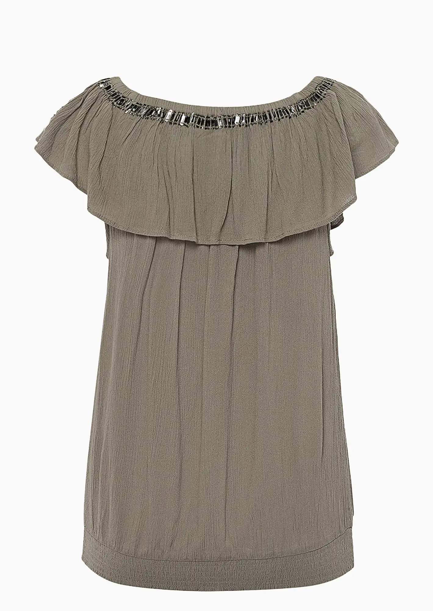 Bluse mit Pailletten, salbei