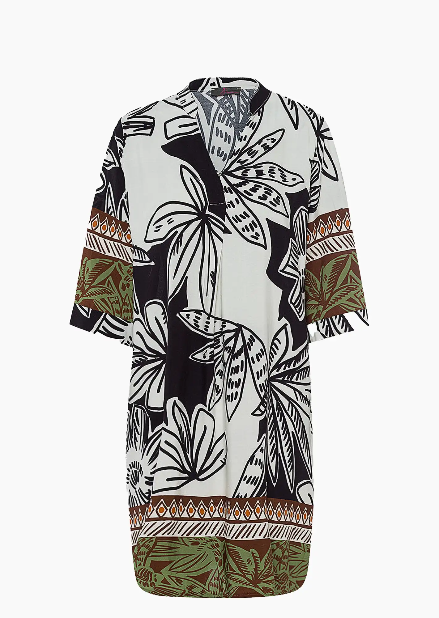 Kleid im Alloverprint, schwarz