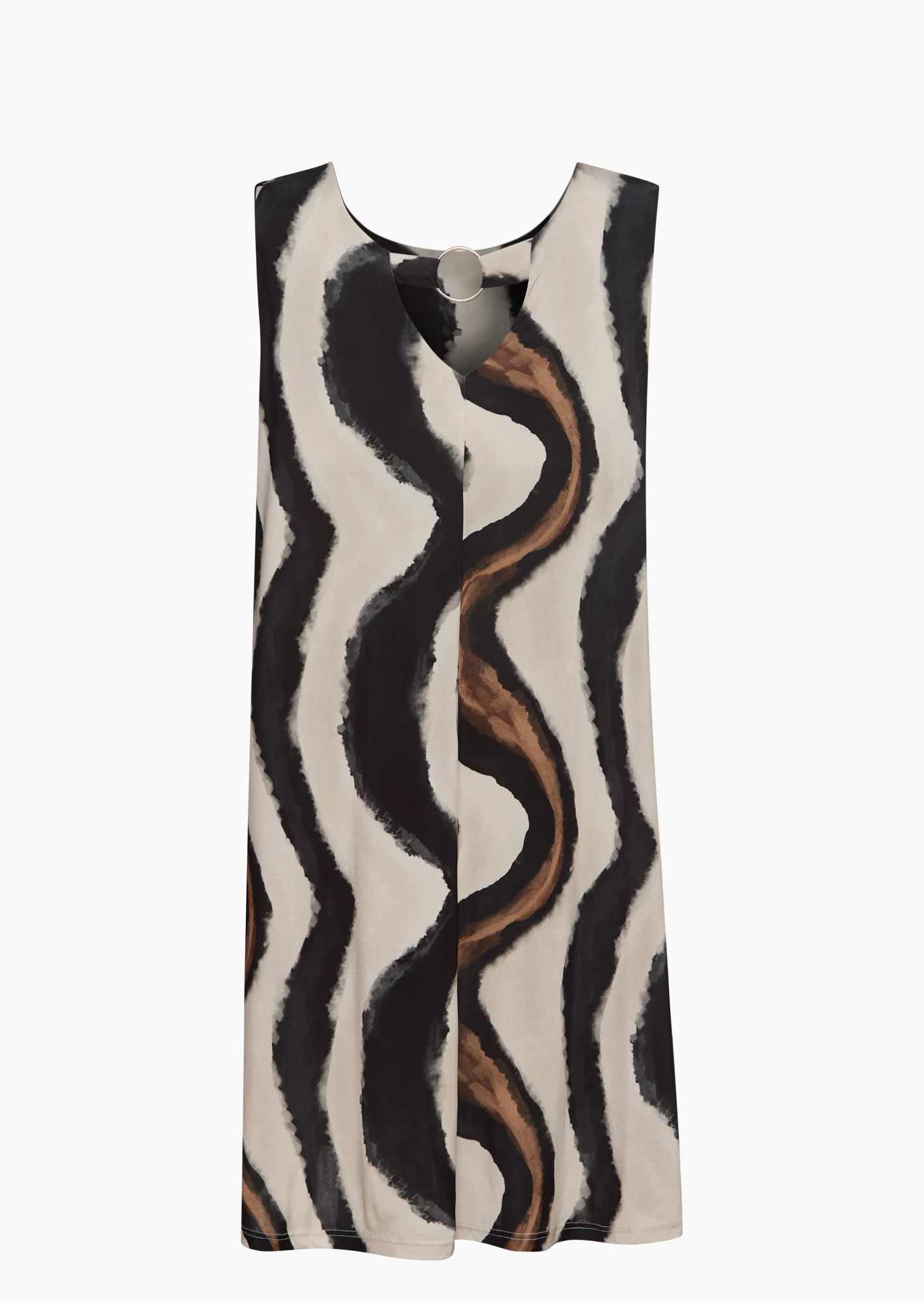 Kleid mit Print, crema-schwarz