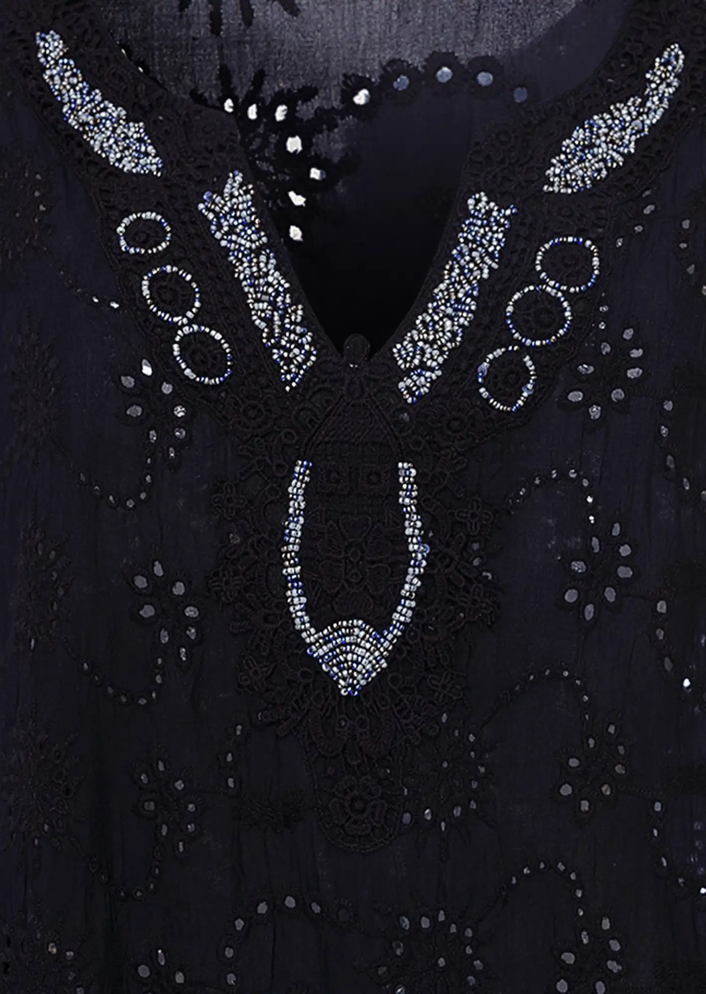 Tunika mit Lochspitze, navy