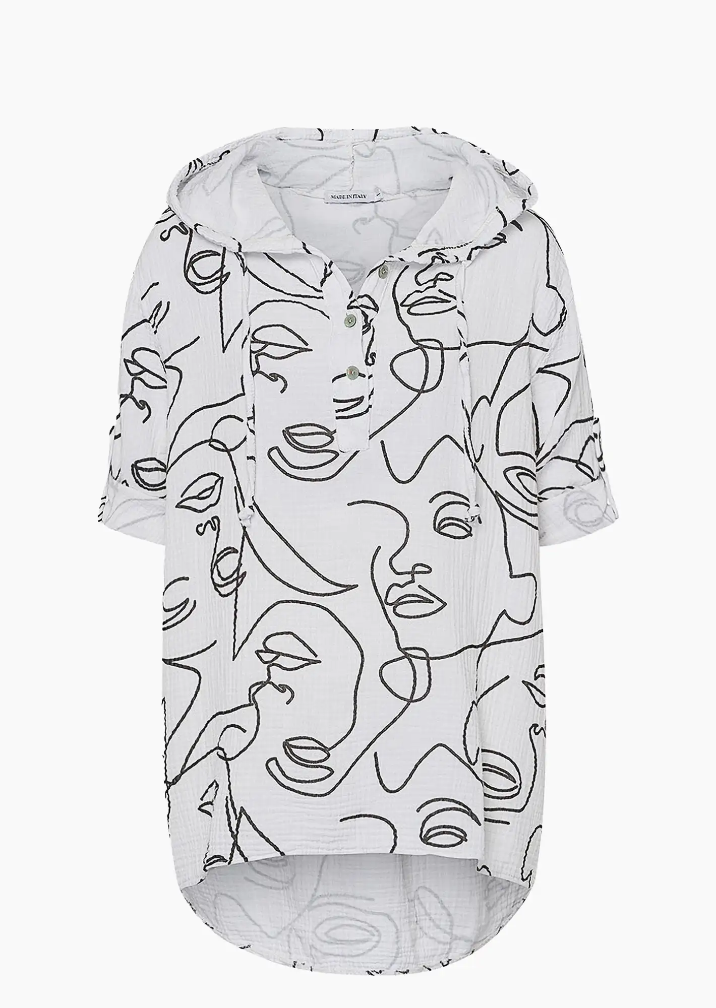 Musselin-Bluse, schwarz-weiß