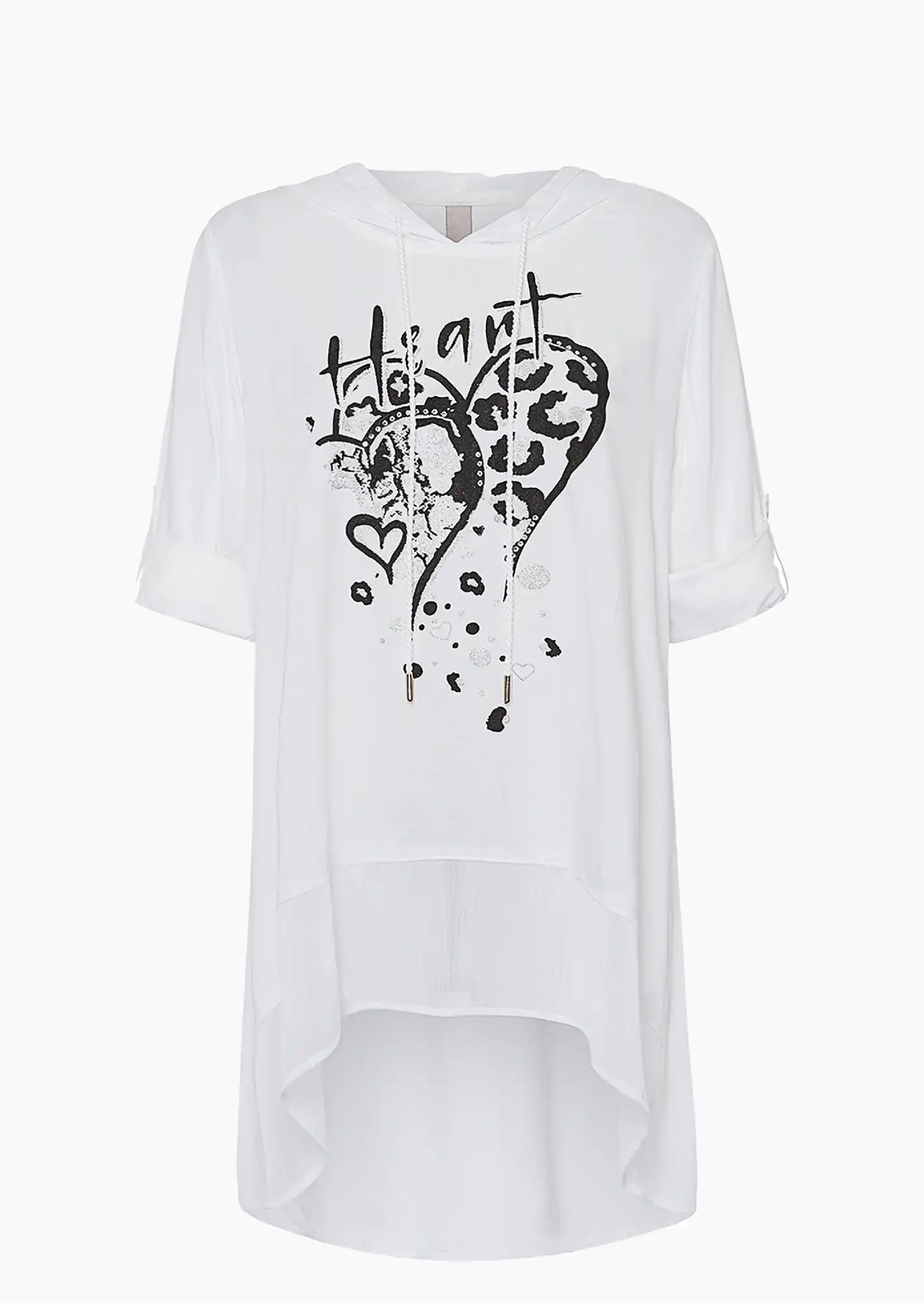 Bluse 'Heart', weiß