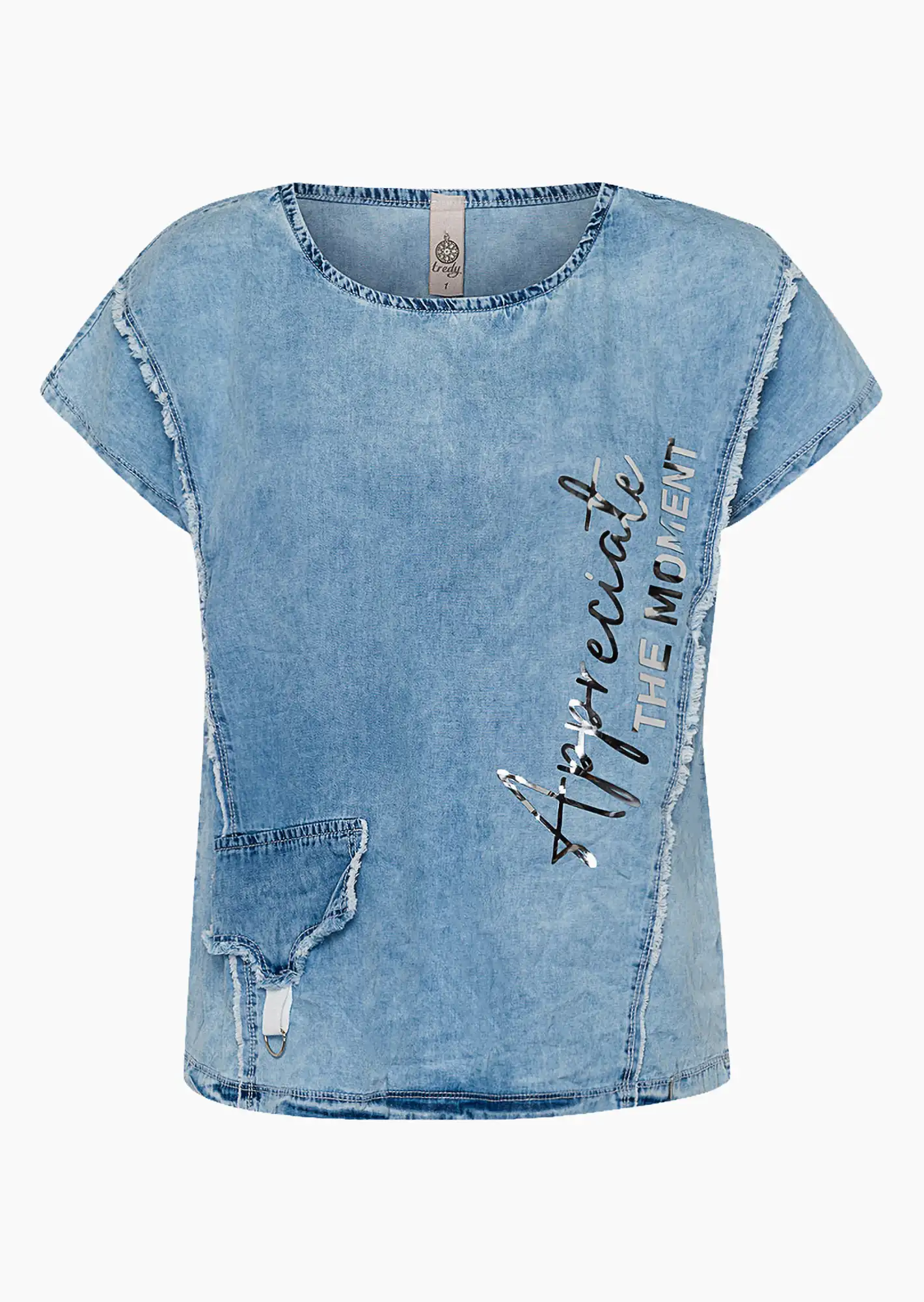 Denim-Bluse 'Moment', bleached denim