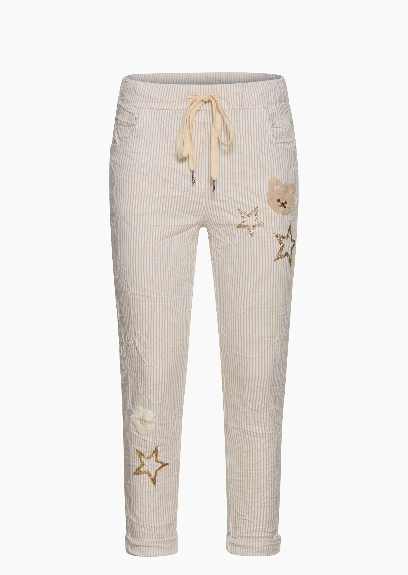 Joggpants gestreift, sand