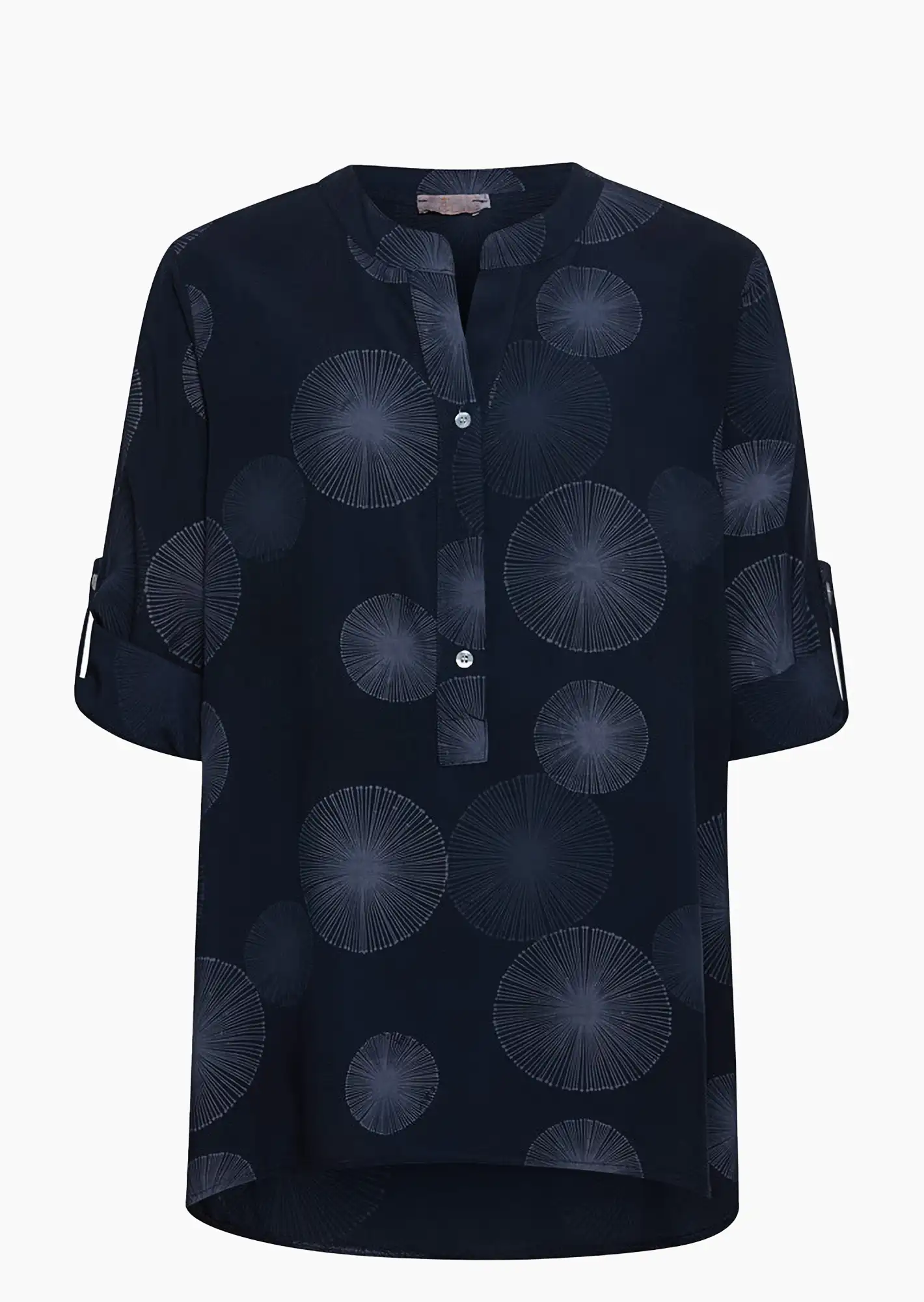 Bluse im Alloverprint, navy
