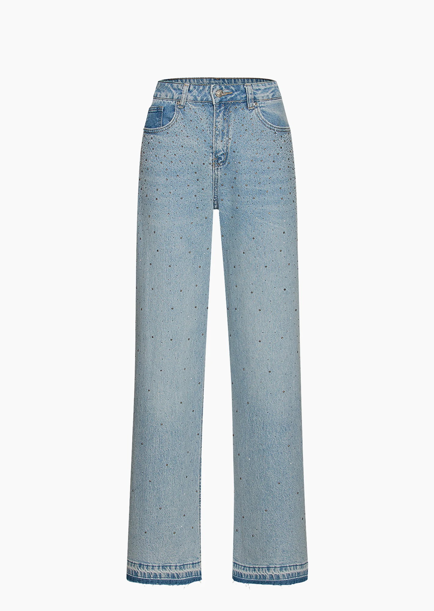 Wide Leg Jeans, bleached denim