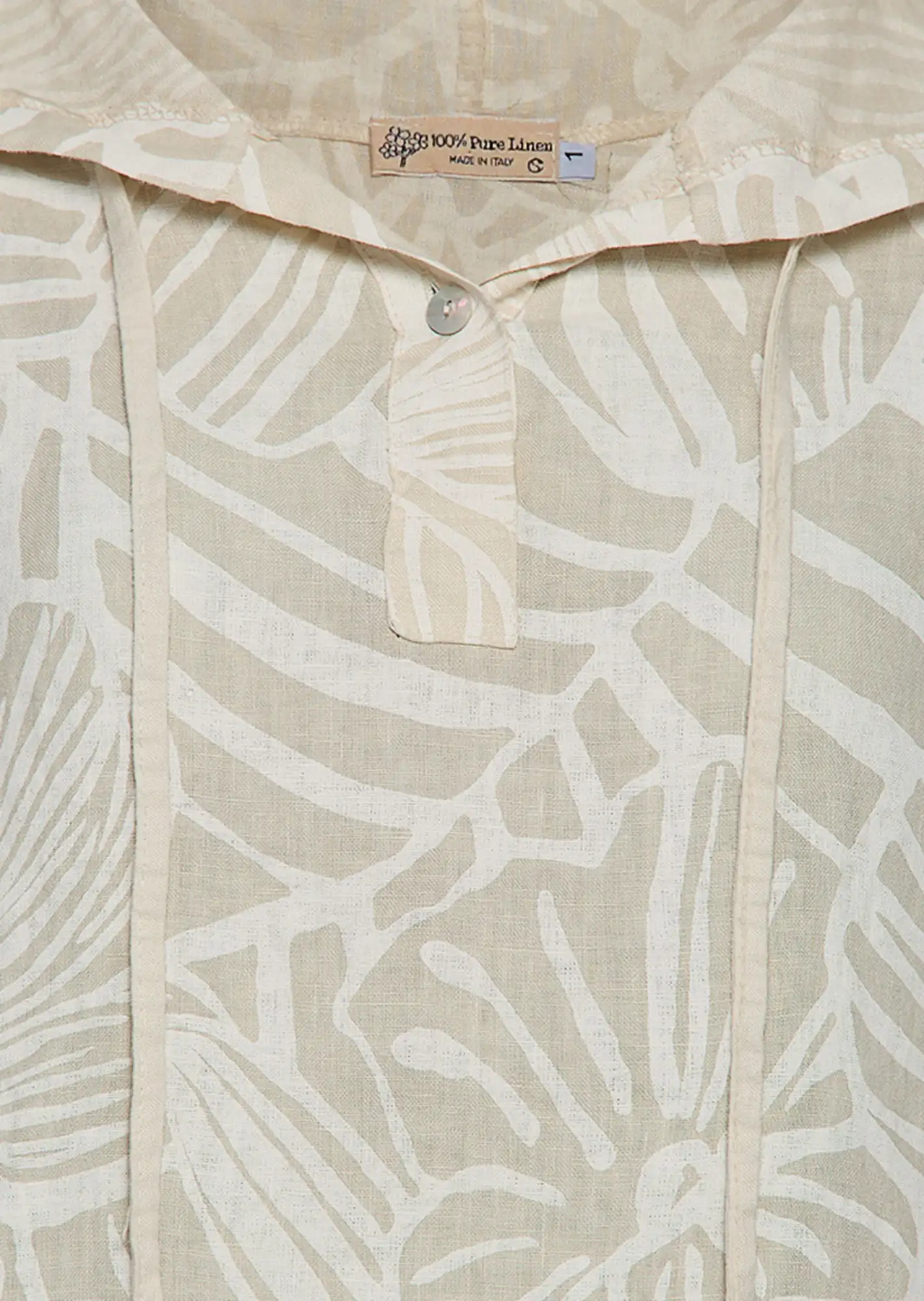 Leinenbluse mit Kapuze, sand