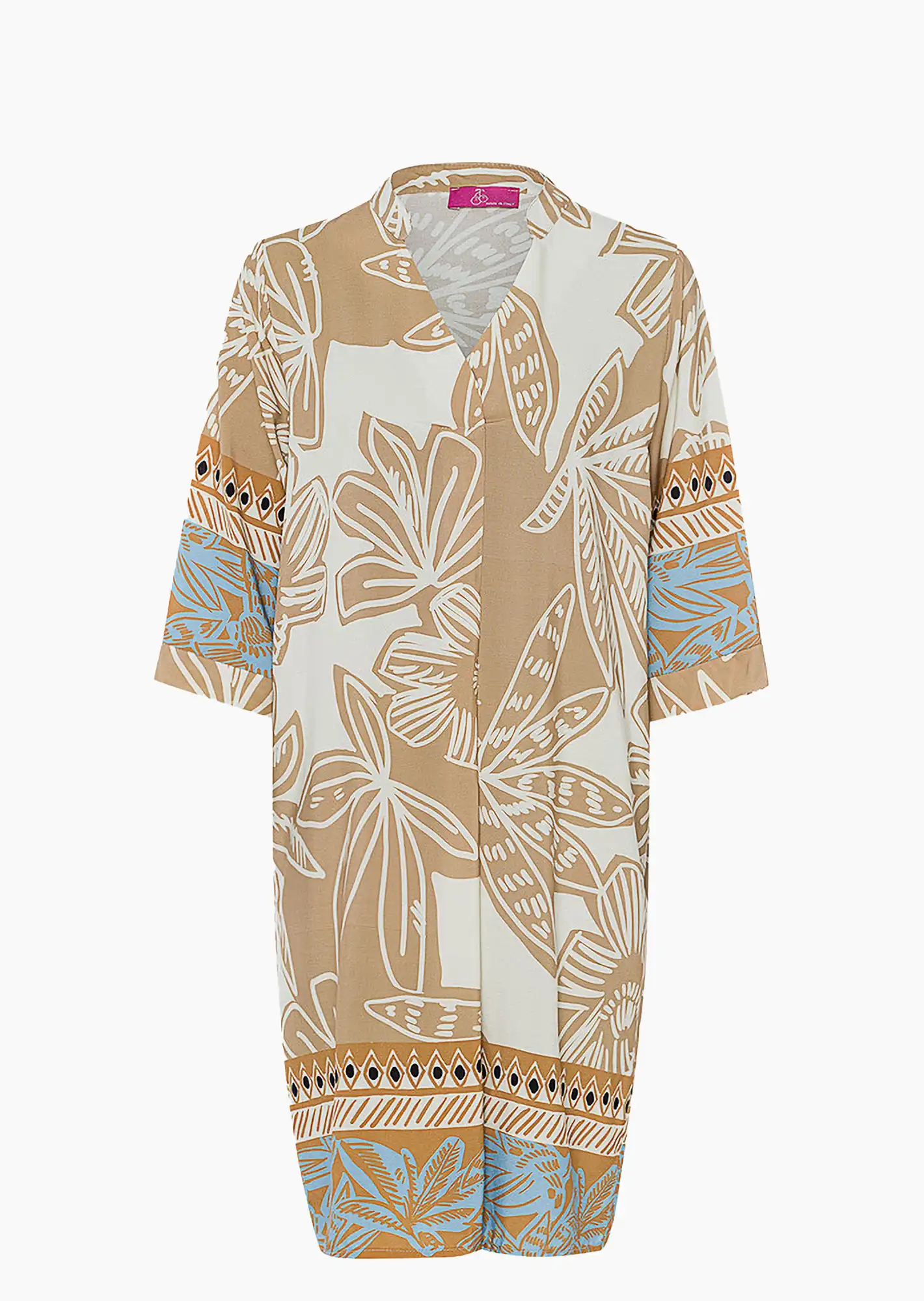 Kleid im Alloverprint, beige