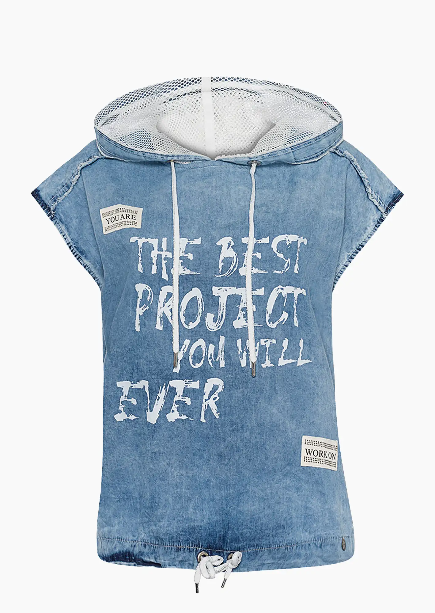 Blusenshirt 'You are', blue denim