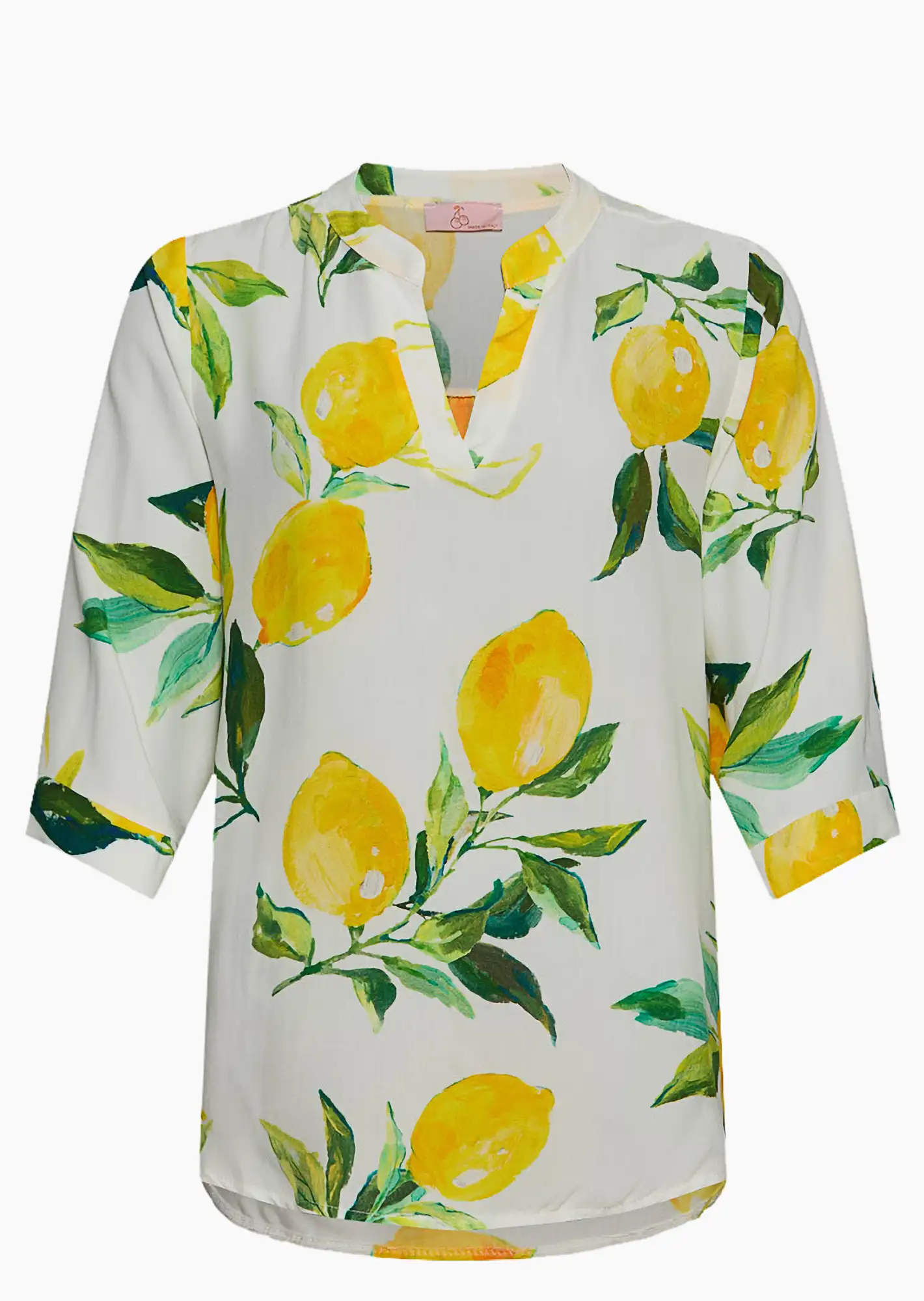 Bluse mit Zitronen, weiß
