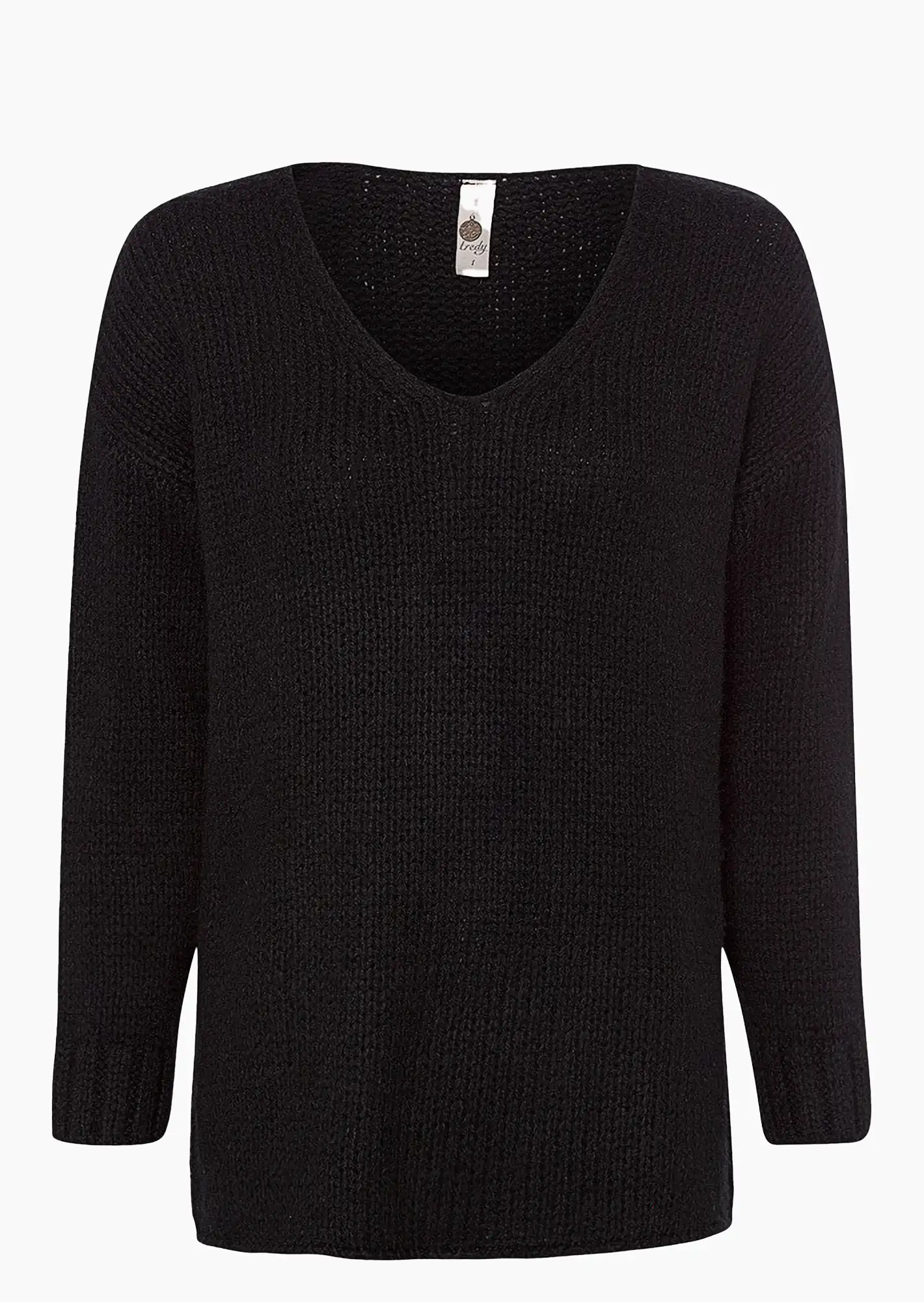 Strickpullover in Grobstrick, schwarz