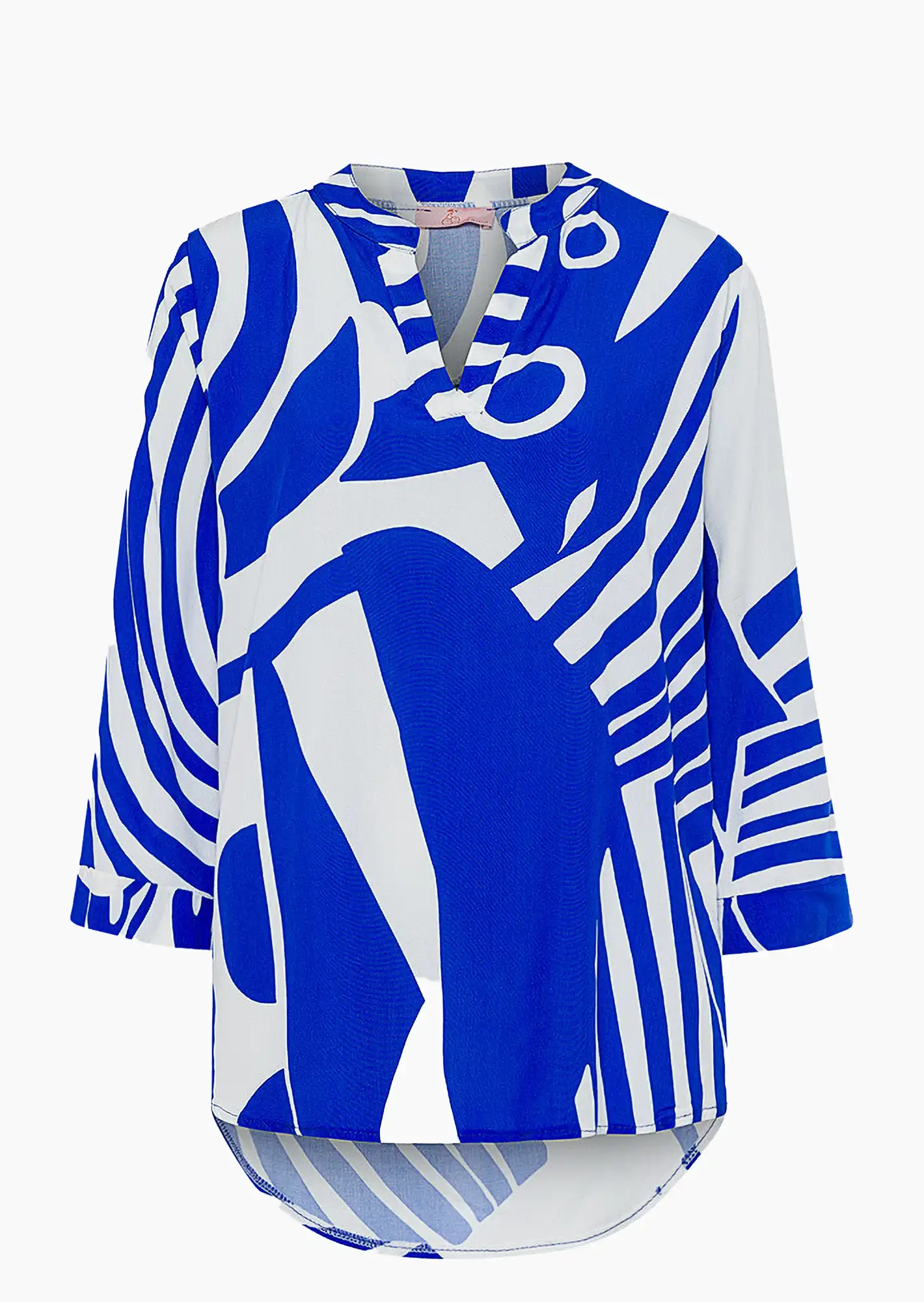 Bluse im Alloverprint, royal