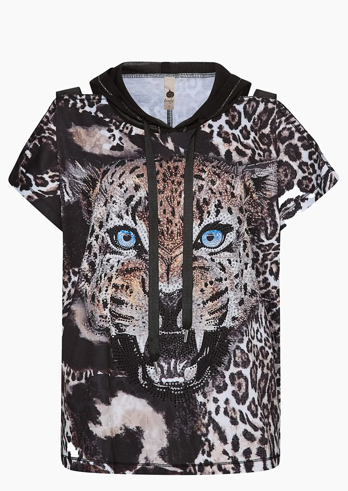 Shirt 'Leo', schwarz-weiß