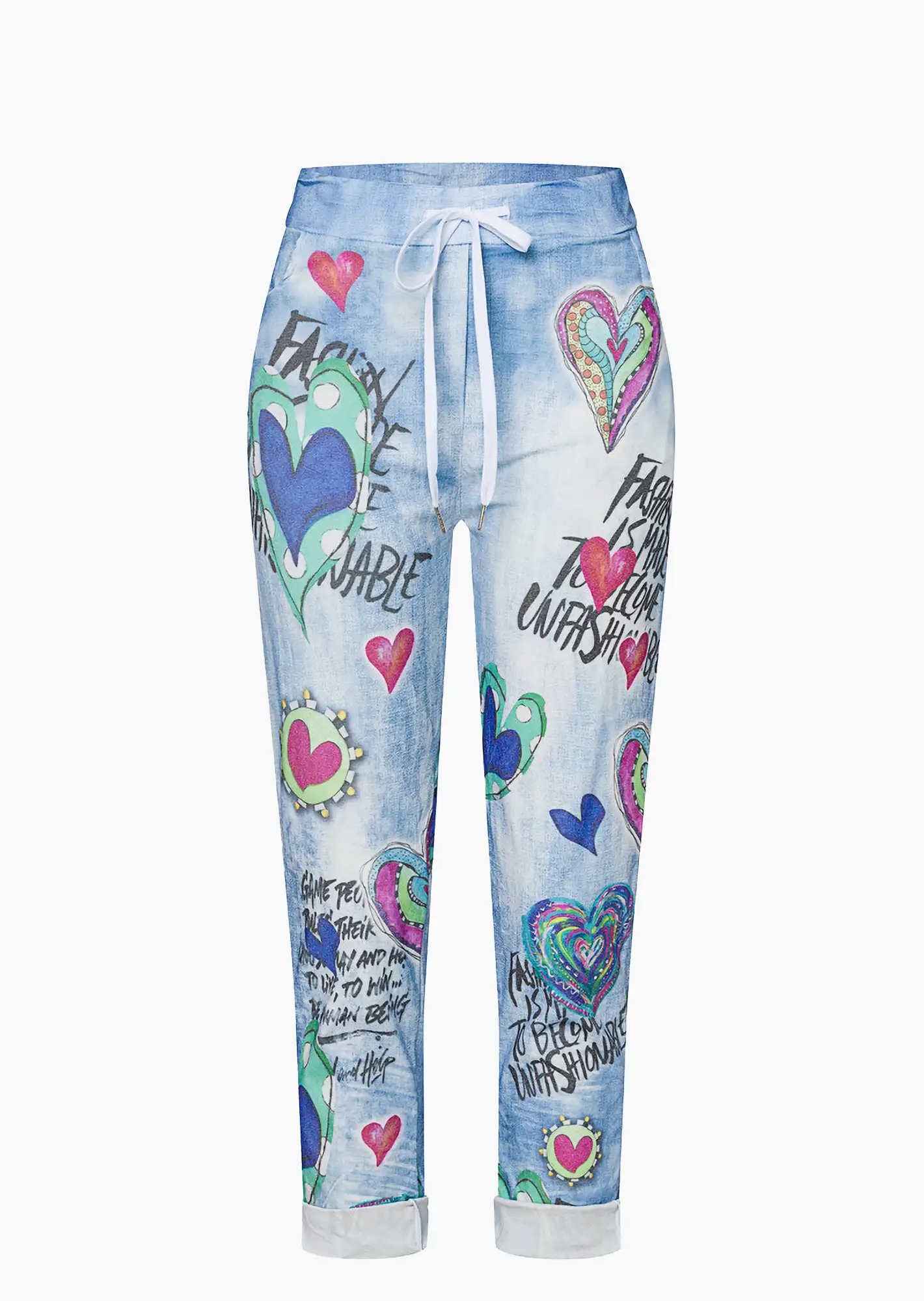Joggpants mit Print, blue denim