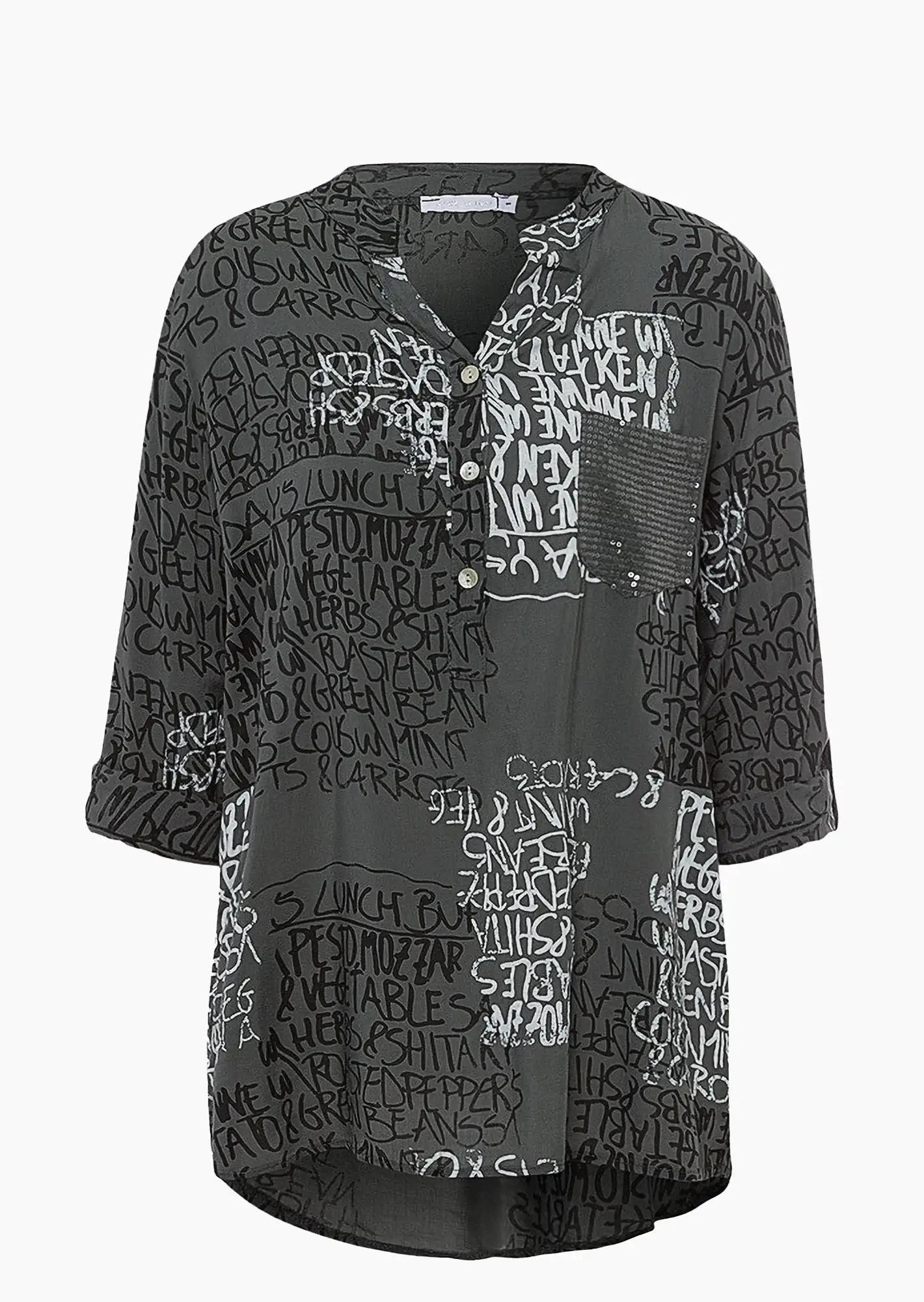 Bluse im Alloverprint, oliv