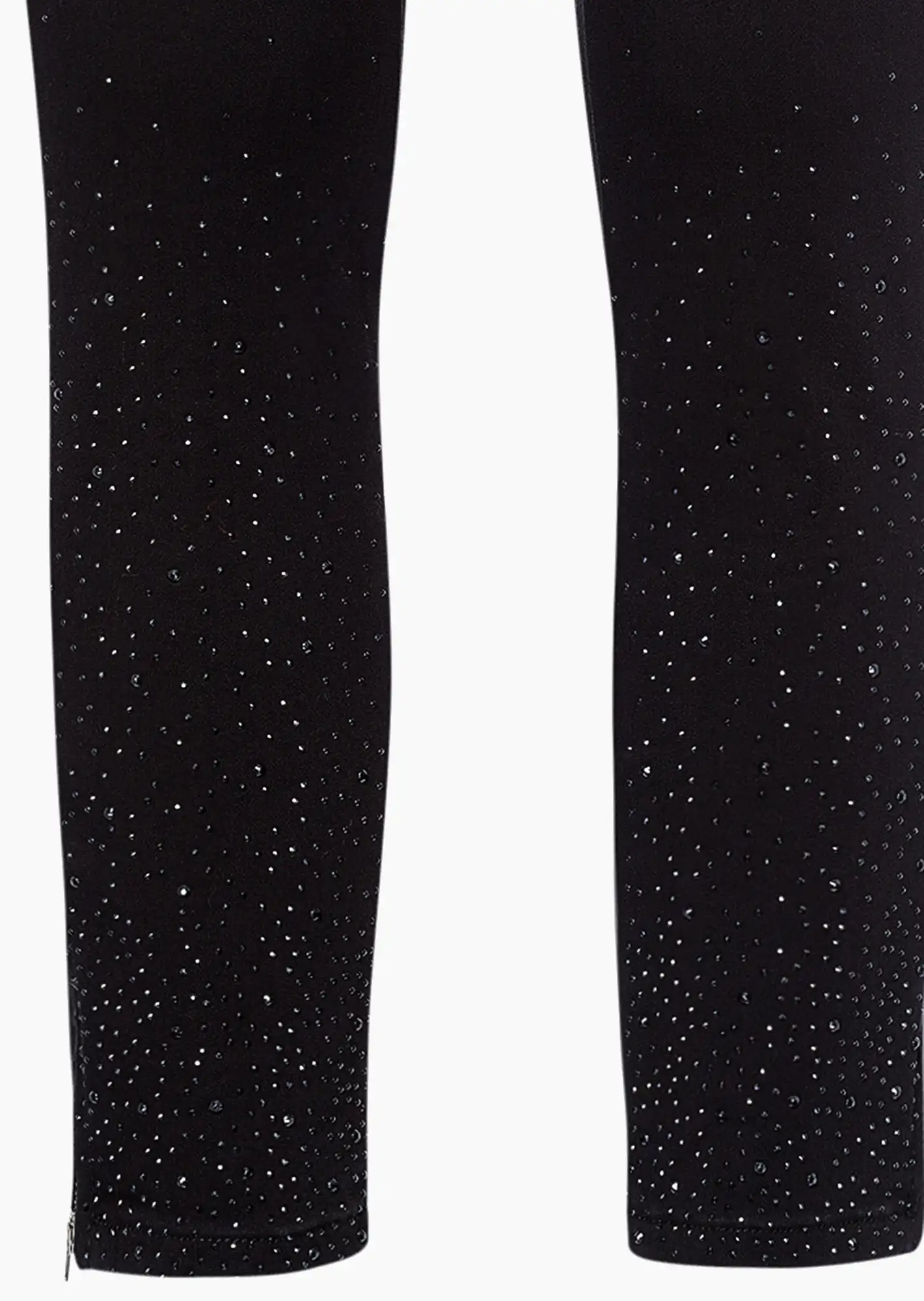 Jeggings mit Ziersteinen, schwarz