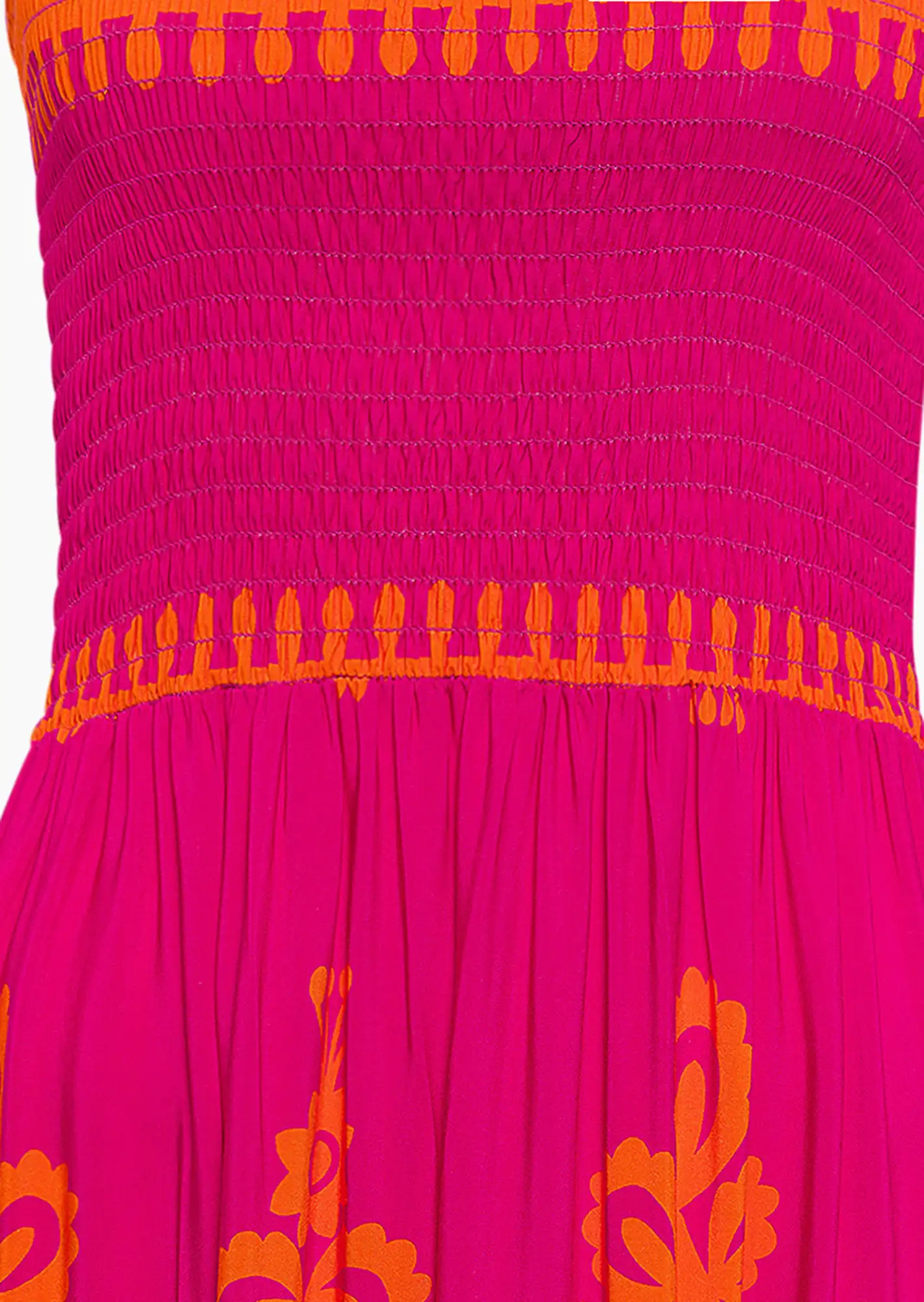 Kleid mit Volant, pink-orange