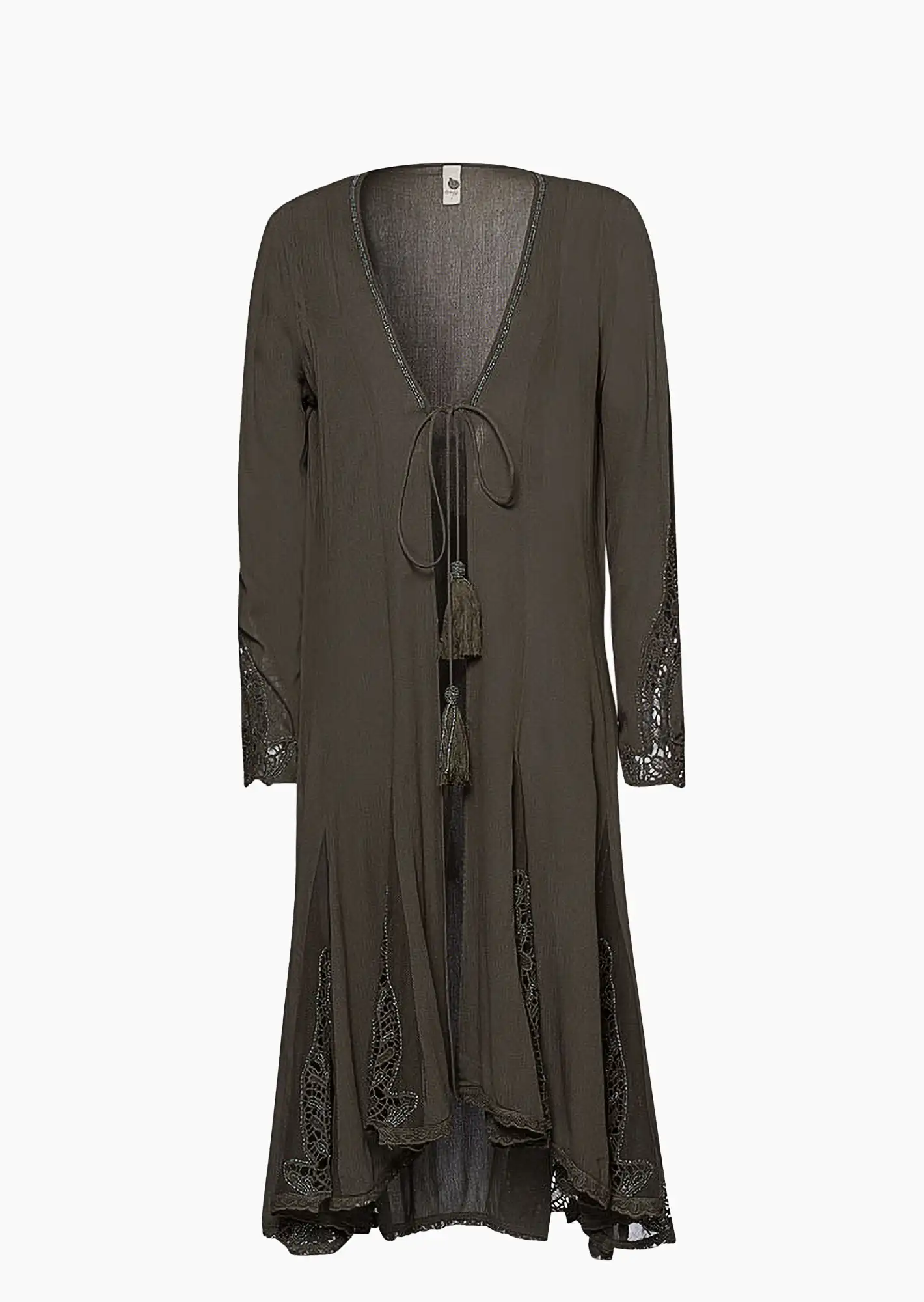 Jacke mit Zierperlen, oliv