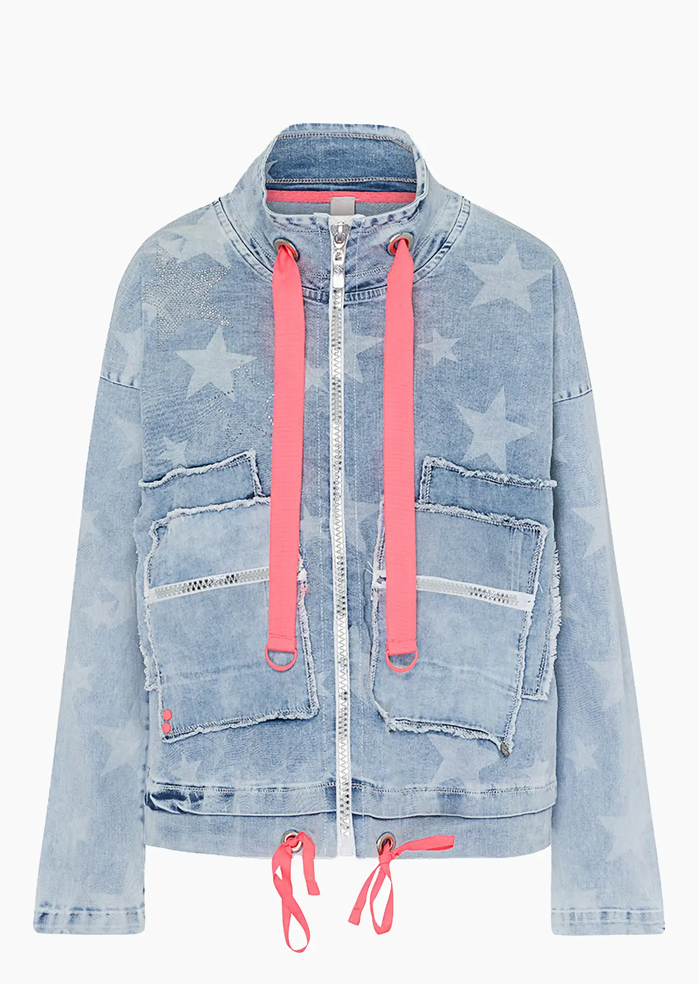 Jacke 'Sterne', bleached denim