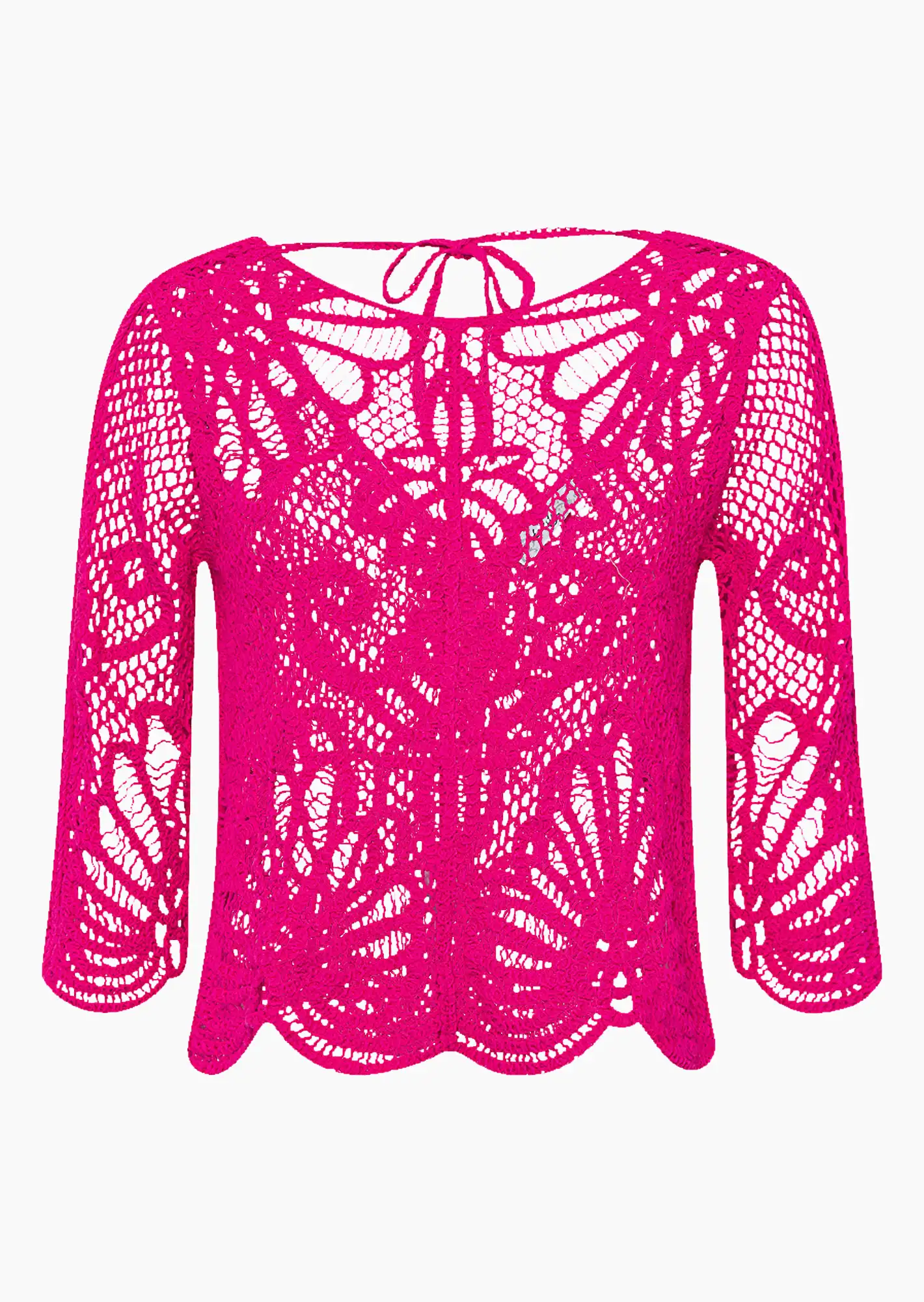 Pullover in Häkel-Optik, very berry
