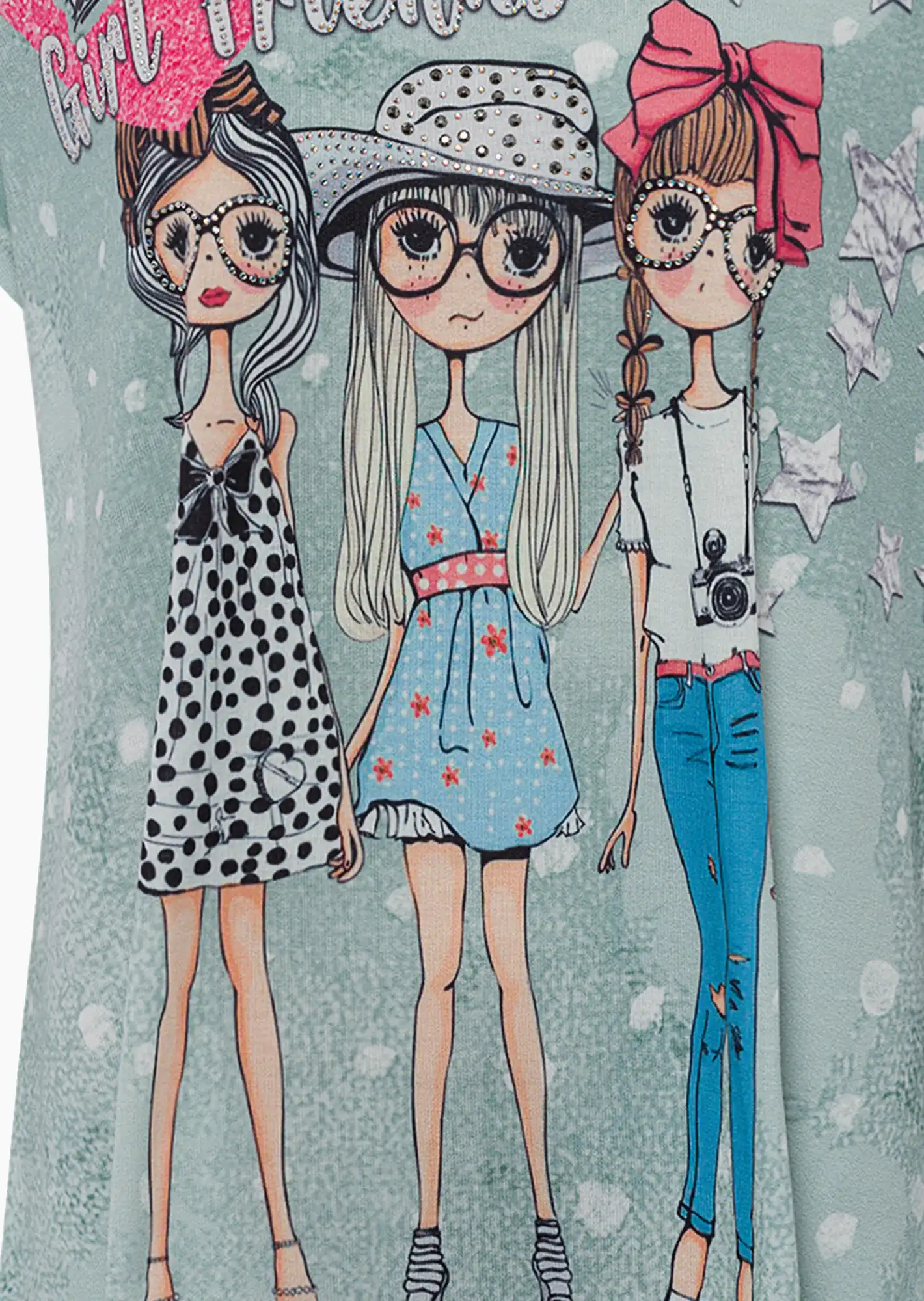 Shirt 'Girl friends', misty green
