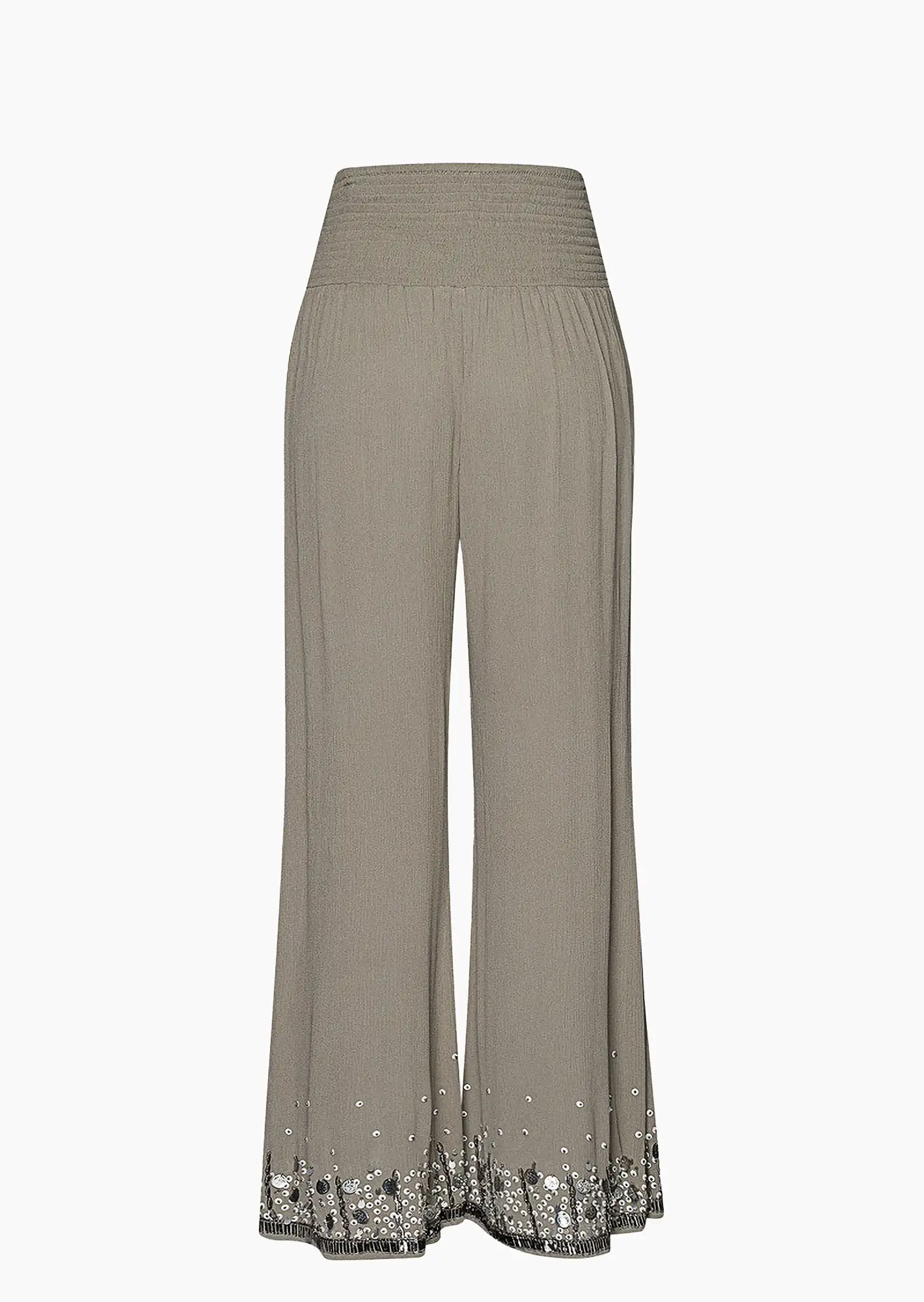Viskose-Hose mit Pailletten, salbei