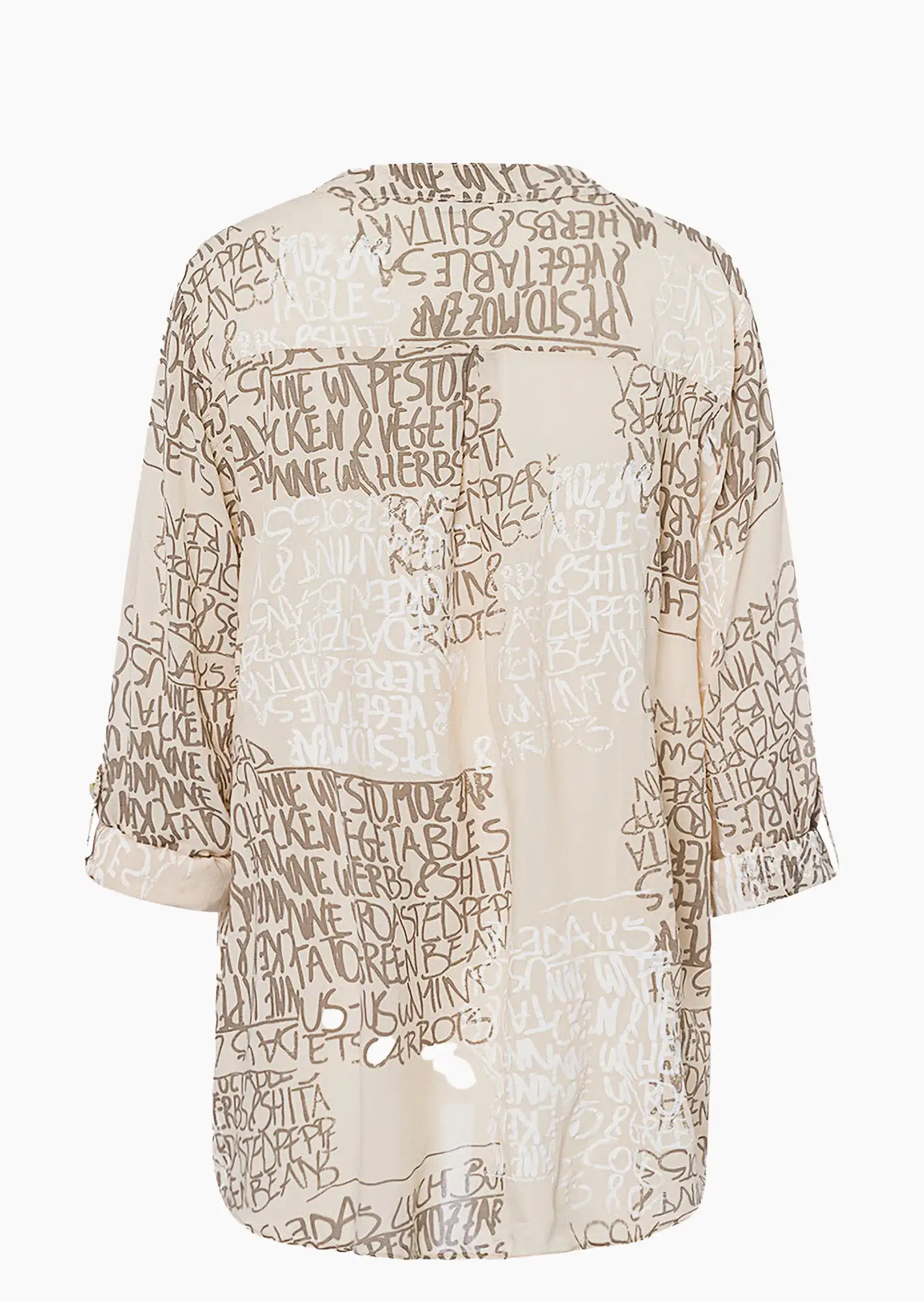 Bluse im Alloverprint, crema