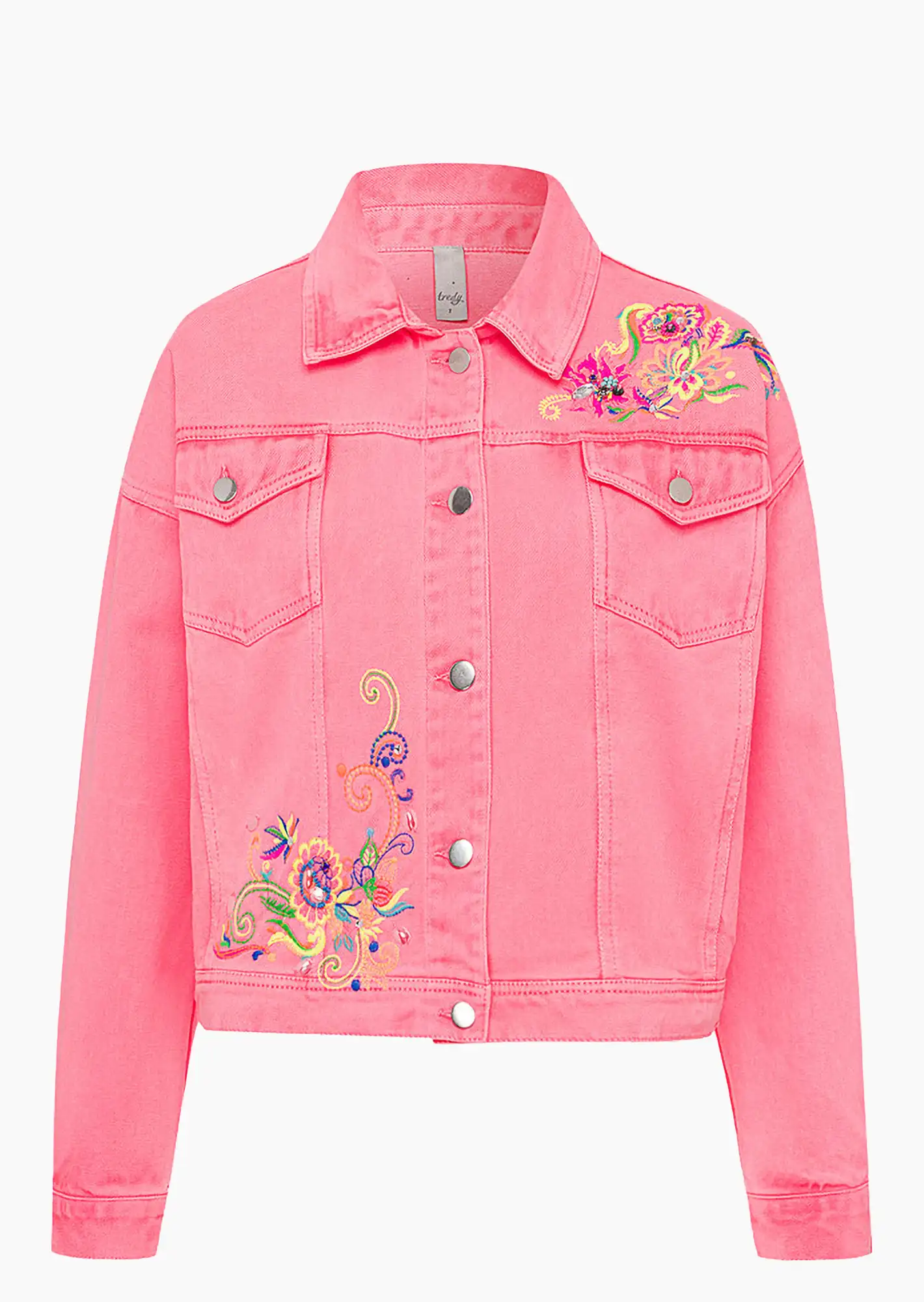 Jeansjacke 'Colorful', neon lobster