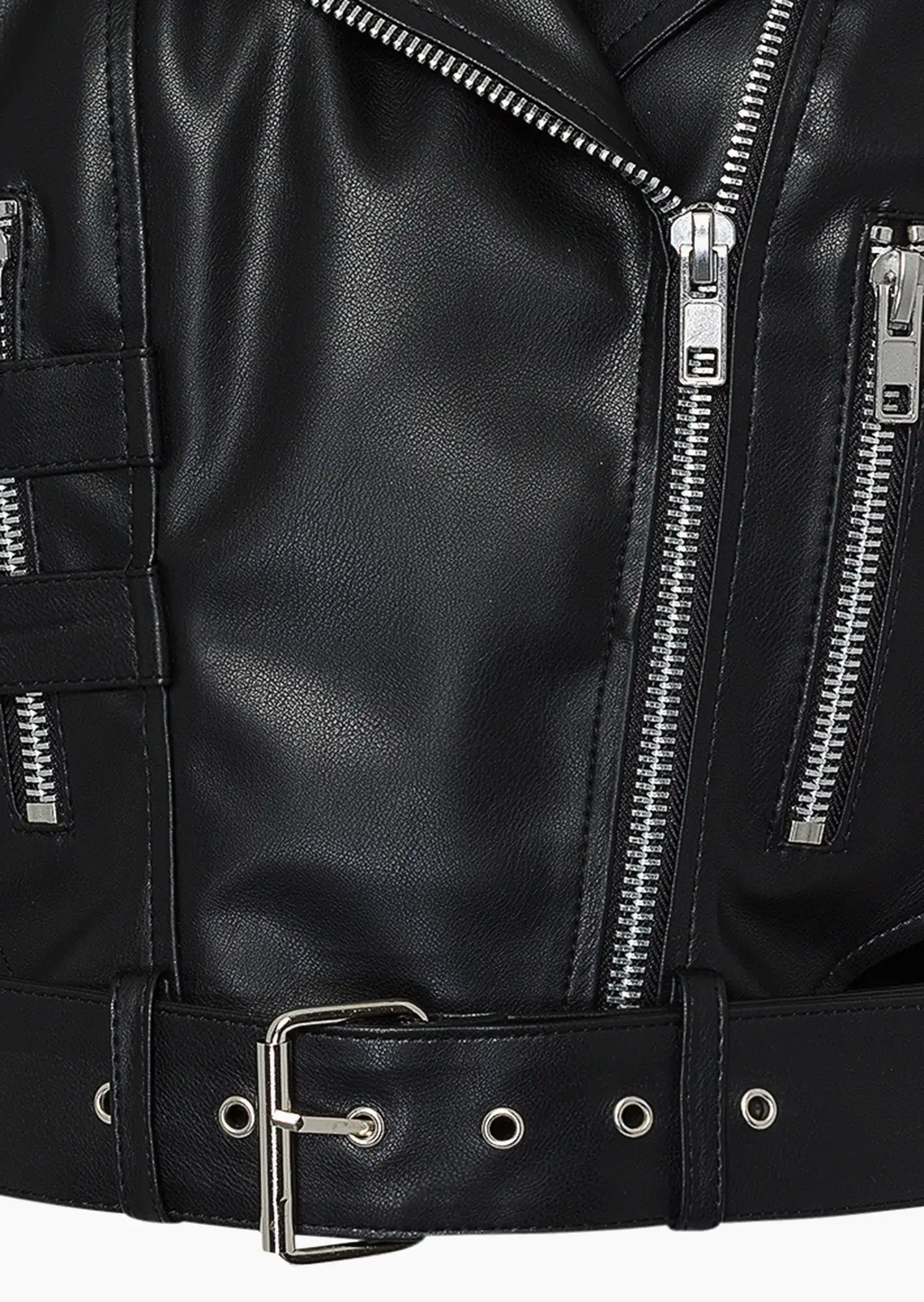 Jacke in Leder-Optik, schwarz