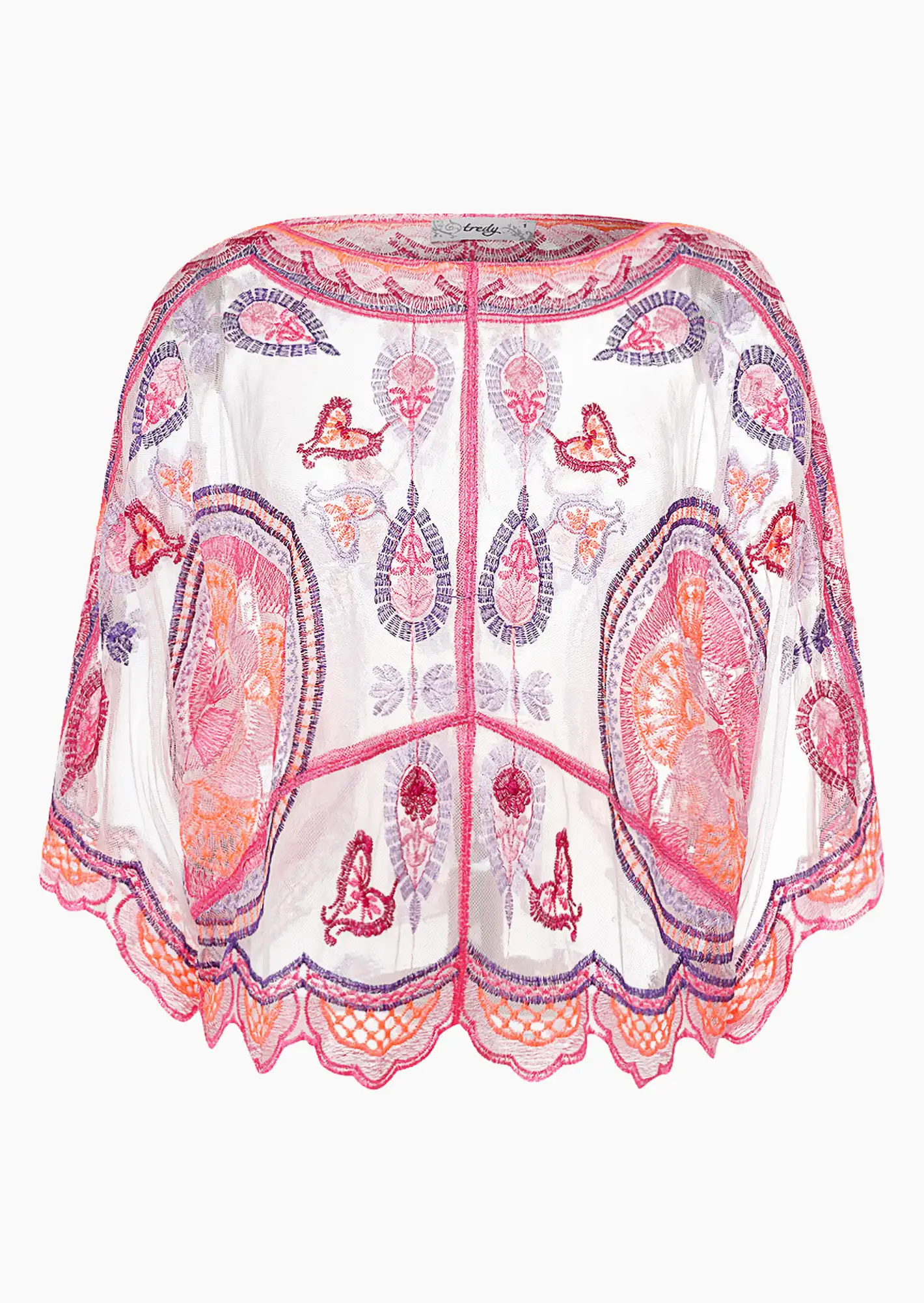 Bluse mit Ornamenten, bunt
