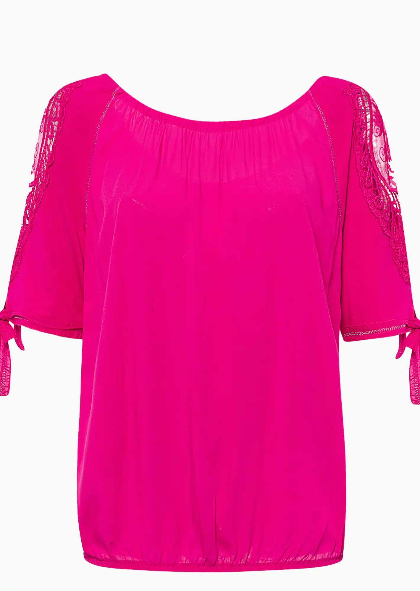 Shirt mit Spitze, very berry